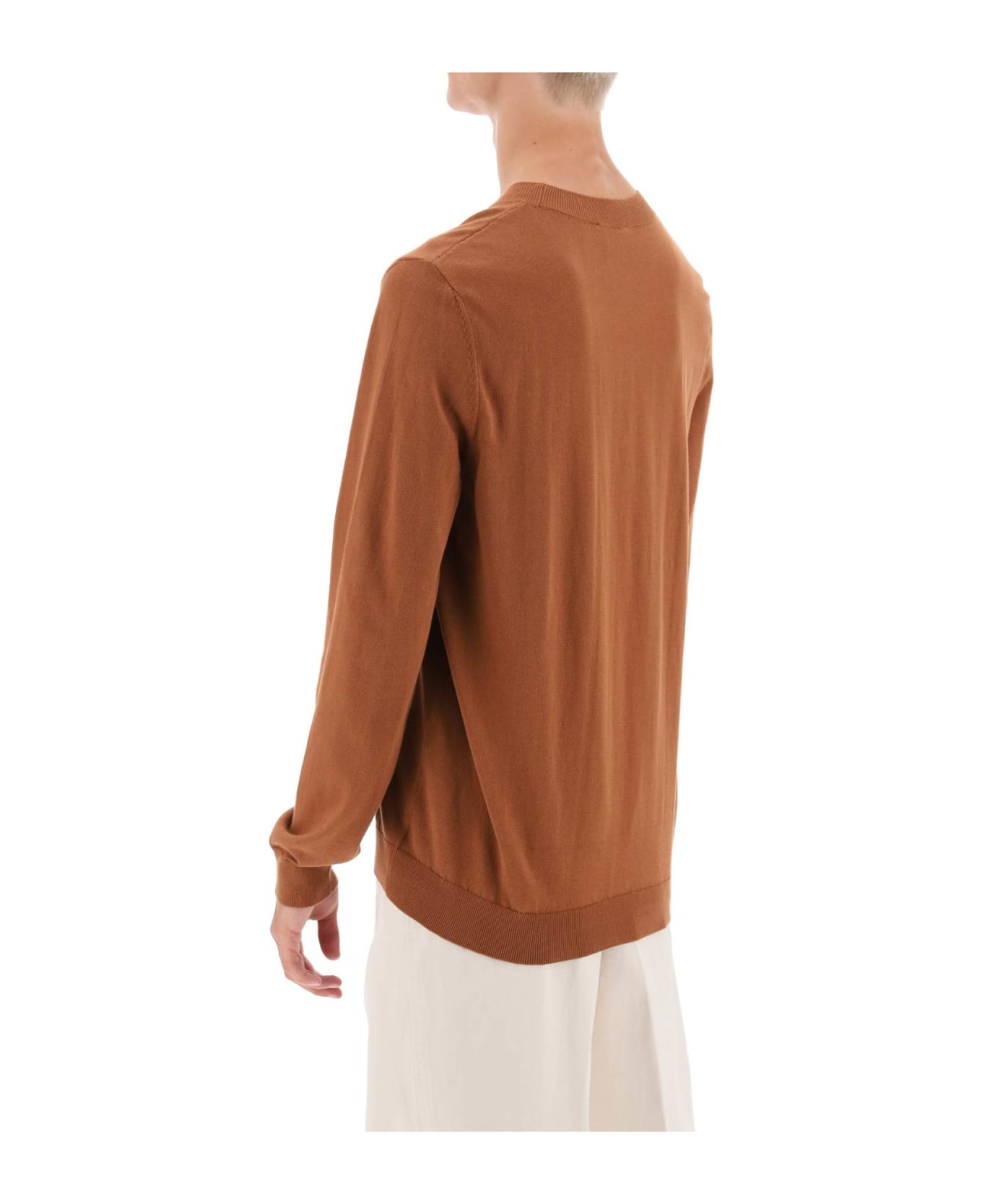 A.P.C. Crew-neck Cotton Sweater - NOISETTE BLEU CLAIR (Brown) ニットウェア