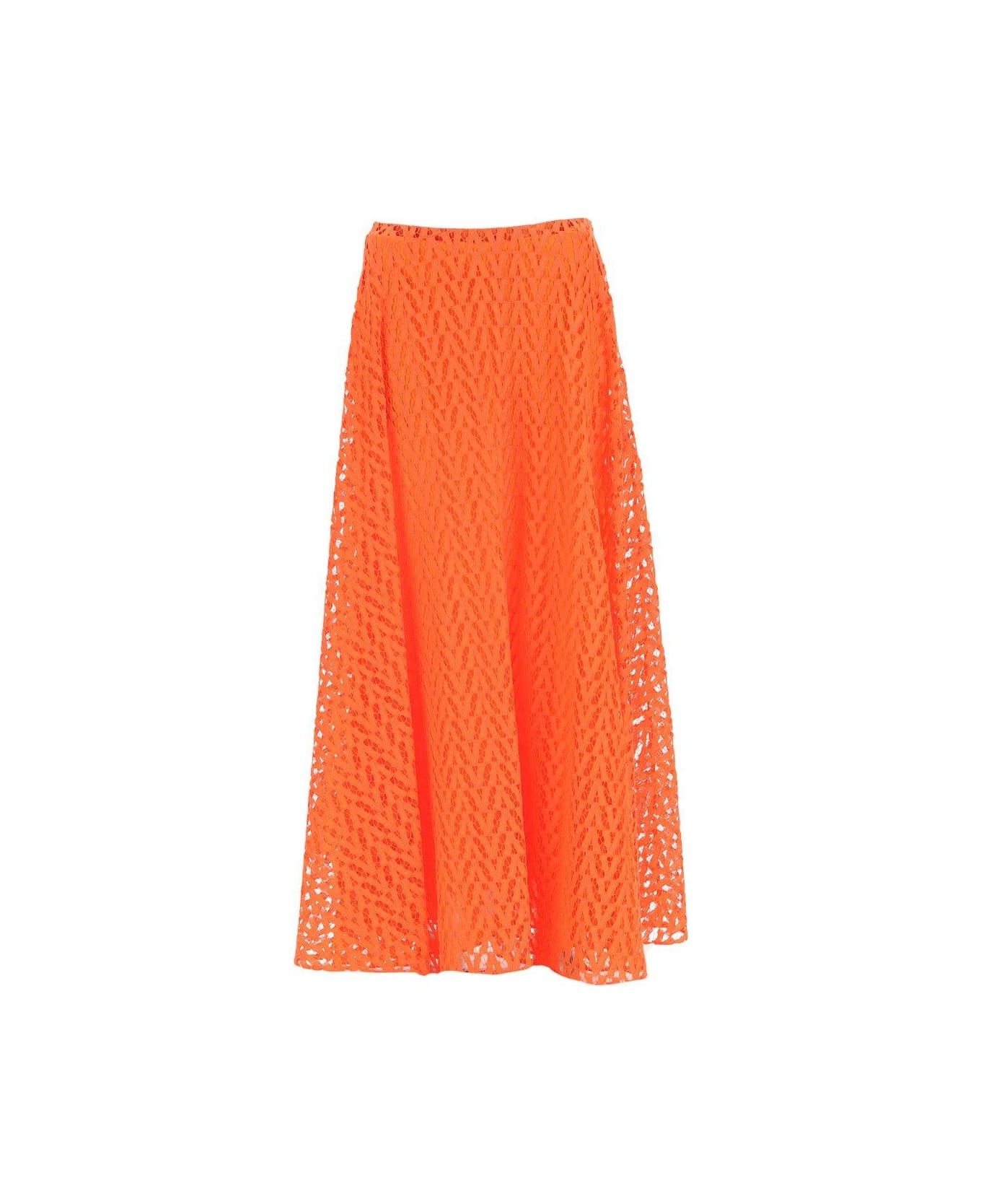 Valentino High Waist A-line Skirt - Arancione