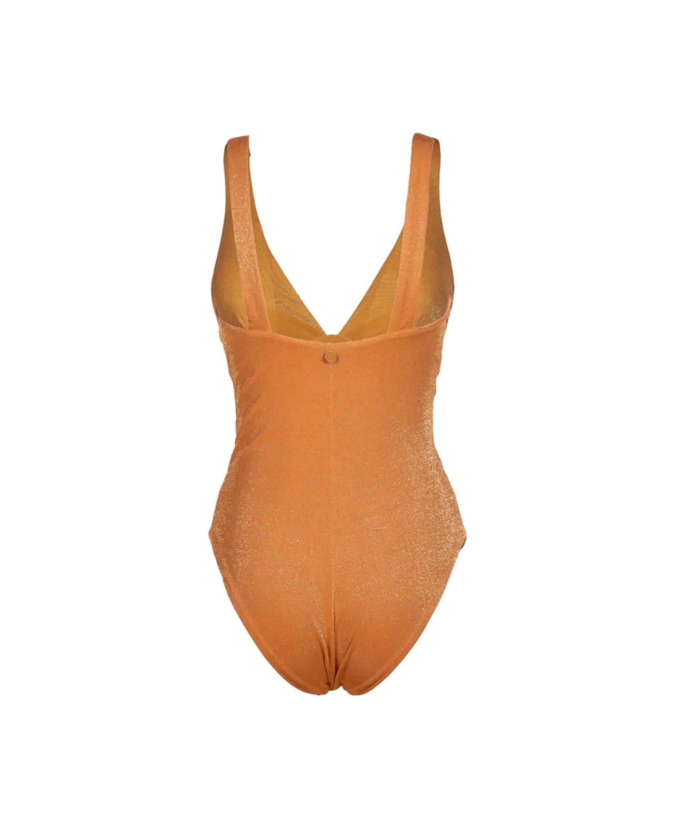 Max Mara V-neck One-piece Swimsuit - Orange lurex