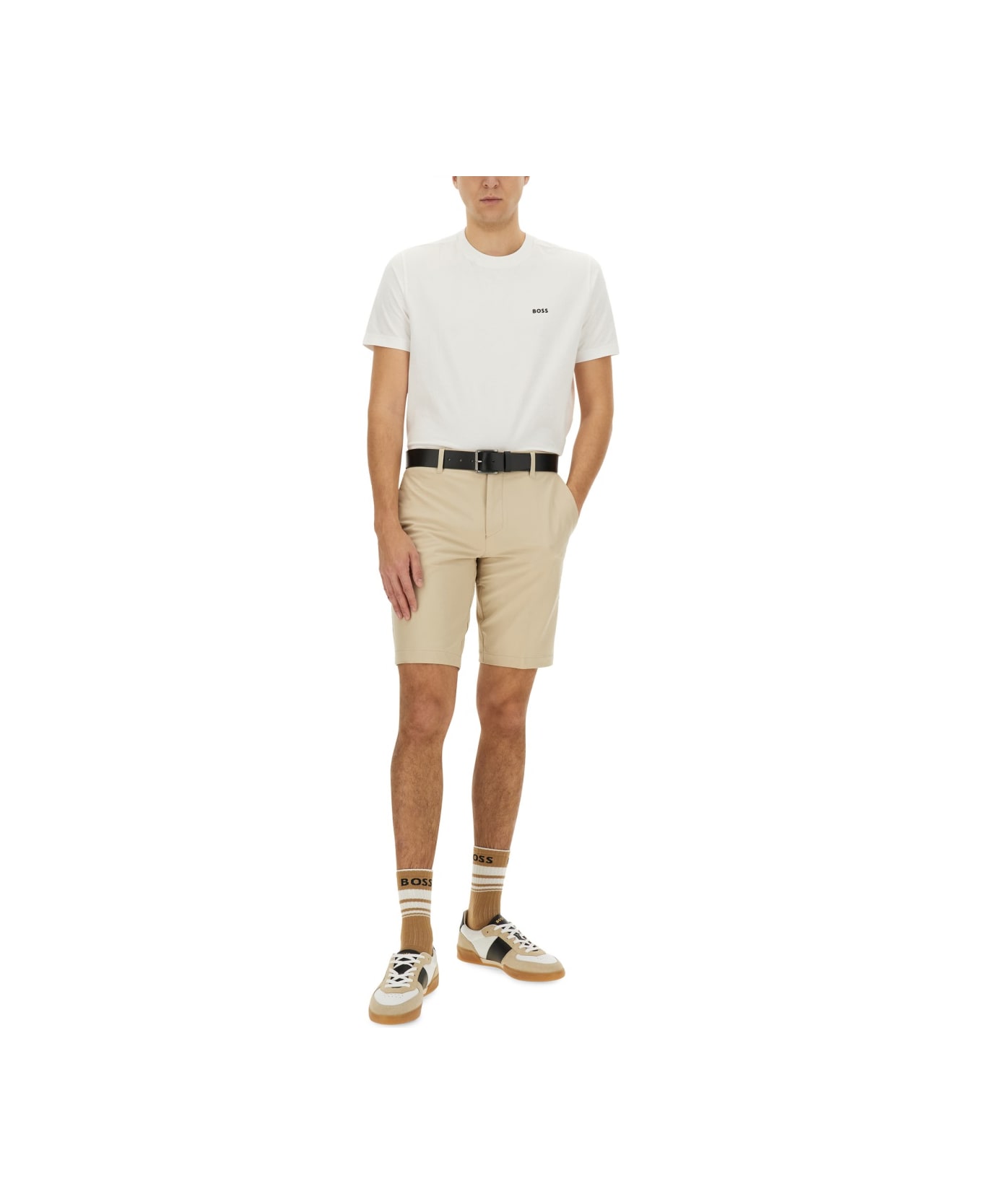 Hugo Boss Slim Fit Bermuda Shorts - BEIGE