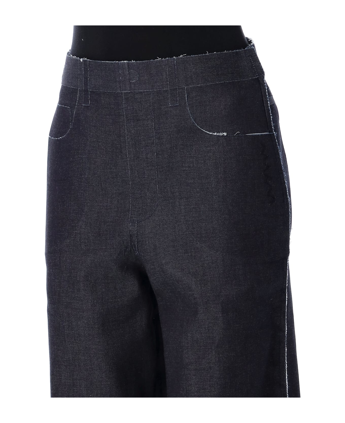 Marni Stretch Denim Trompe L
oeil Trousers - BLUE BLACK