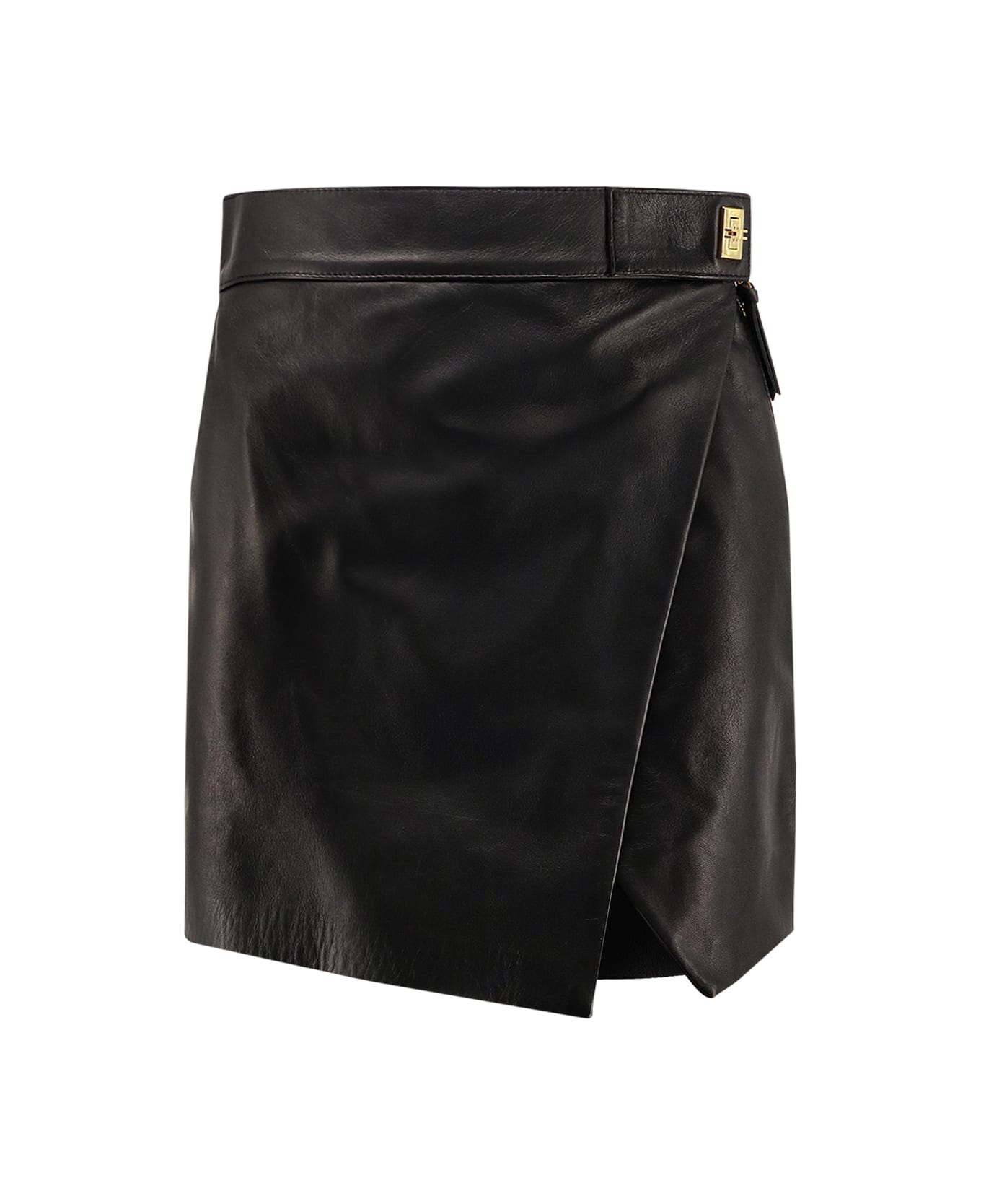 Elisabetta Franchi Leather Miniskirt - Nera