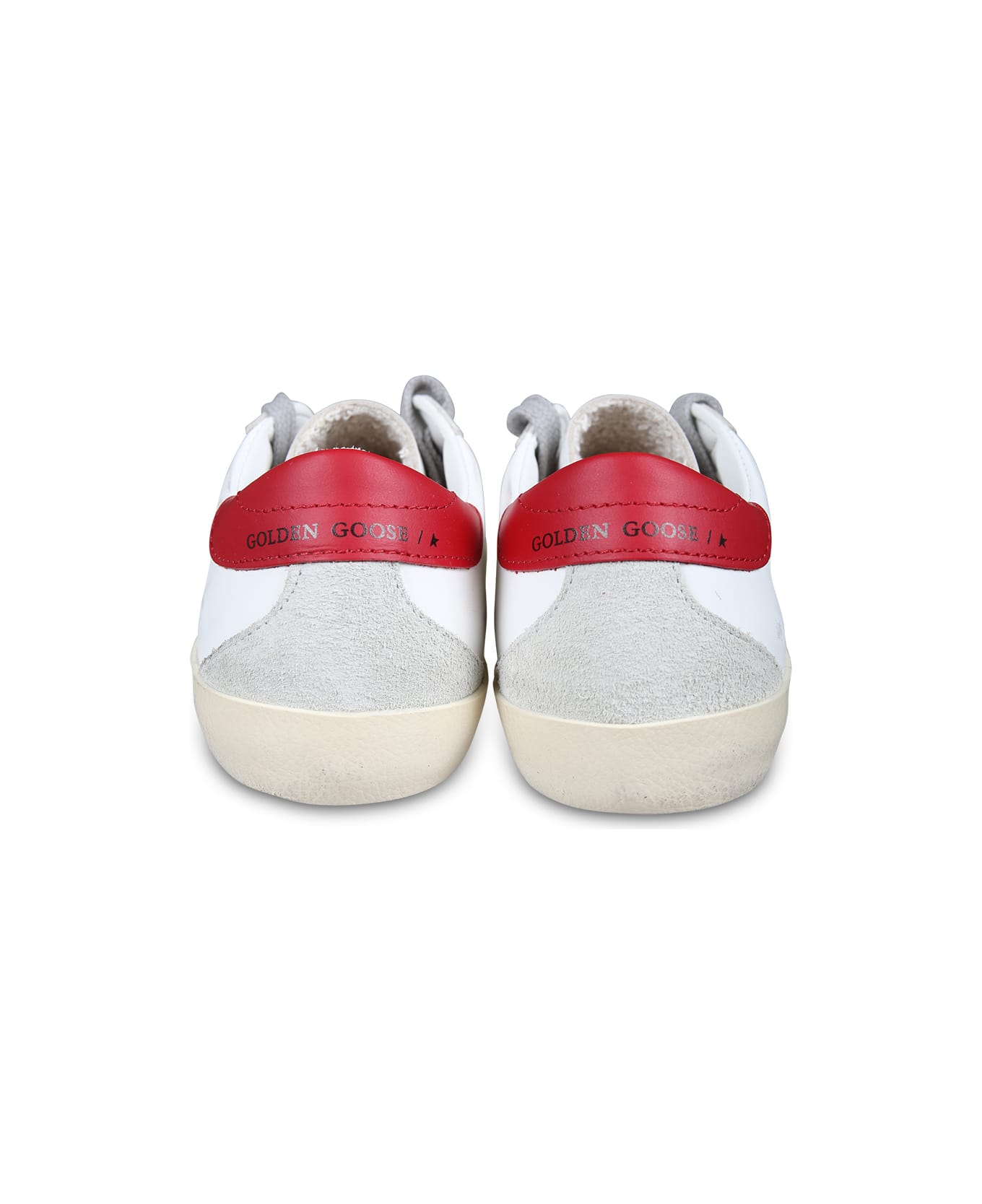 Golden Goose White Super Star Sneakers For Kids With Star - White