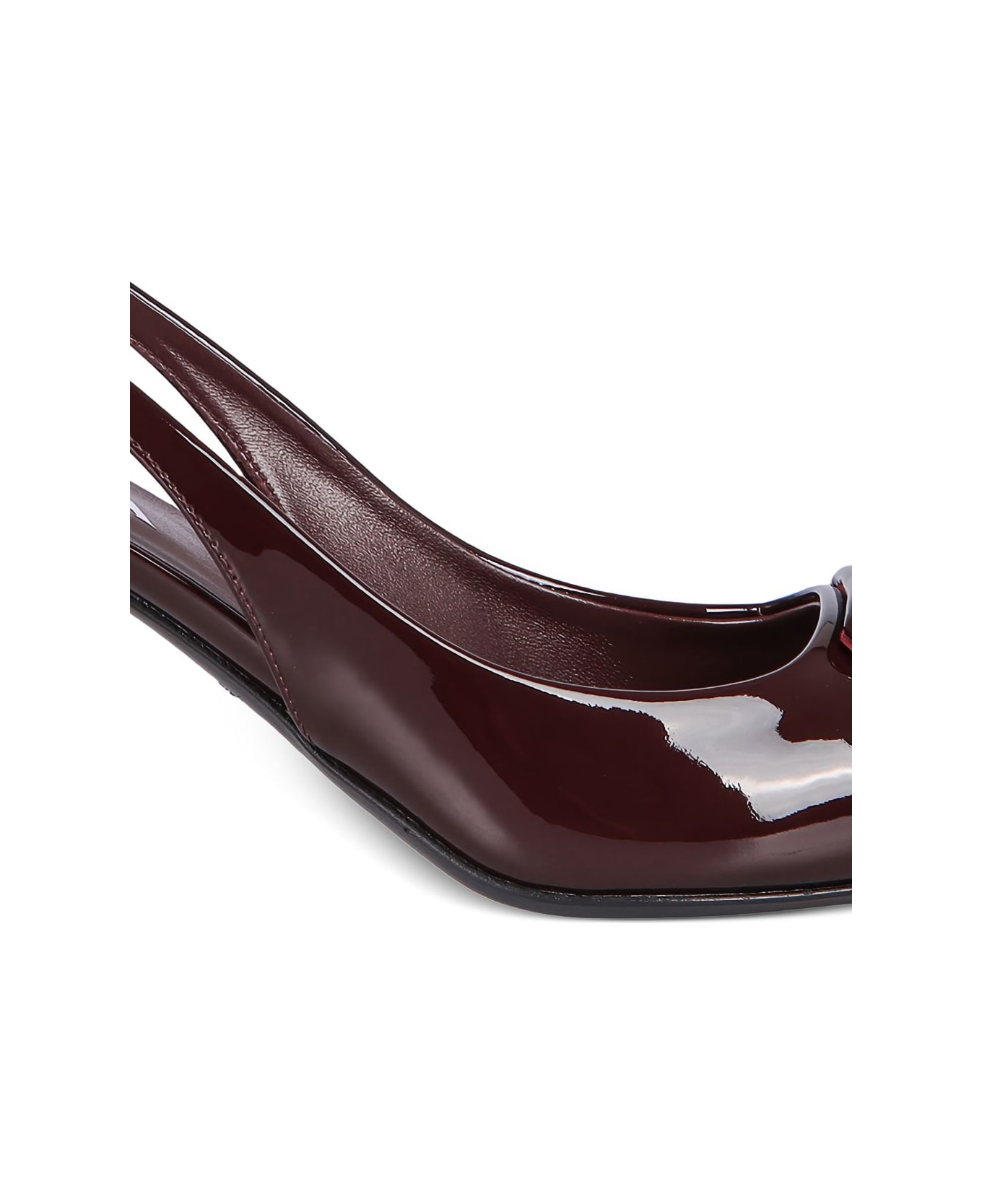 Prada Burgundy Patent Leather Pumps - Bordeaux