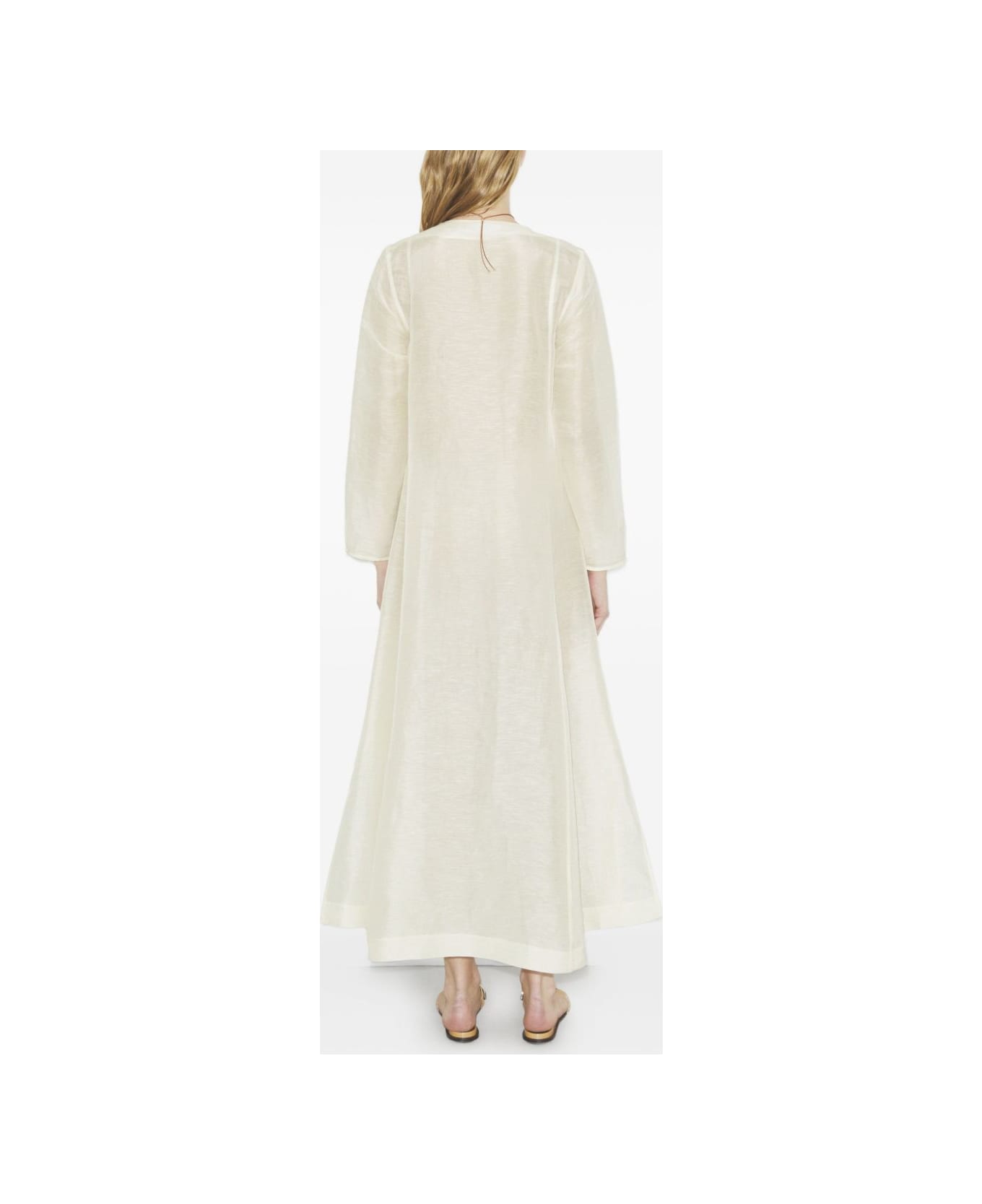 Tory Burch Linen And Silk Long Kaftan - Ivory