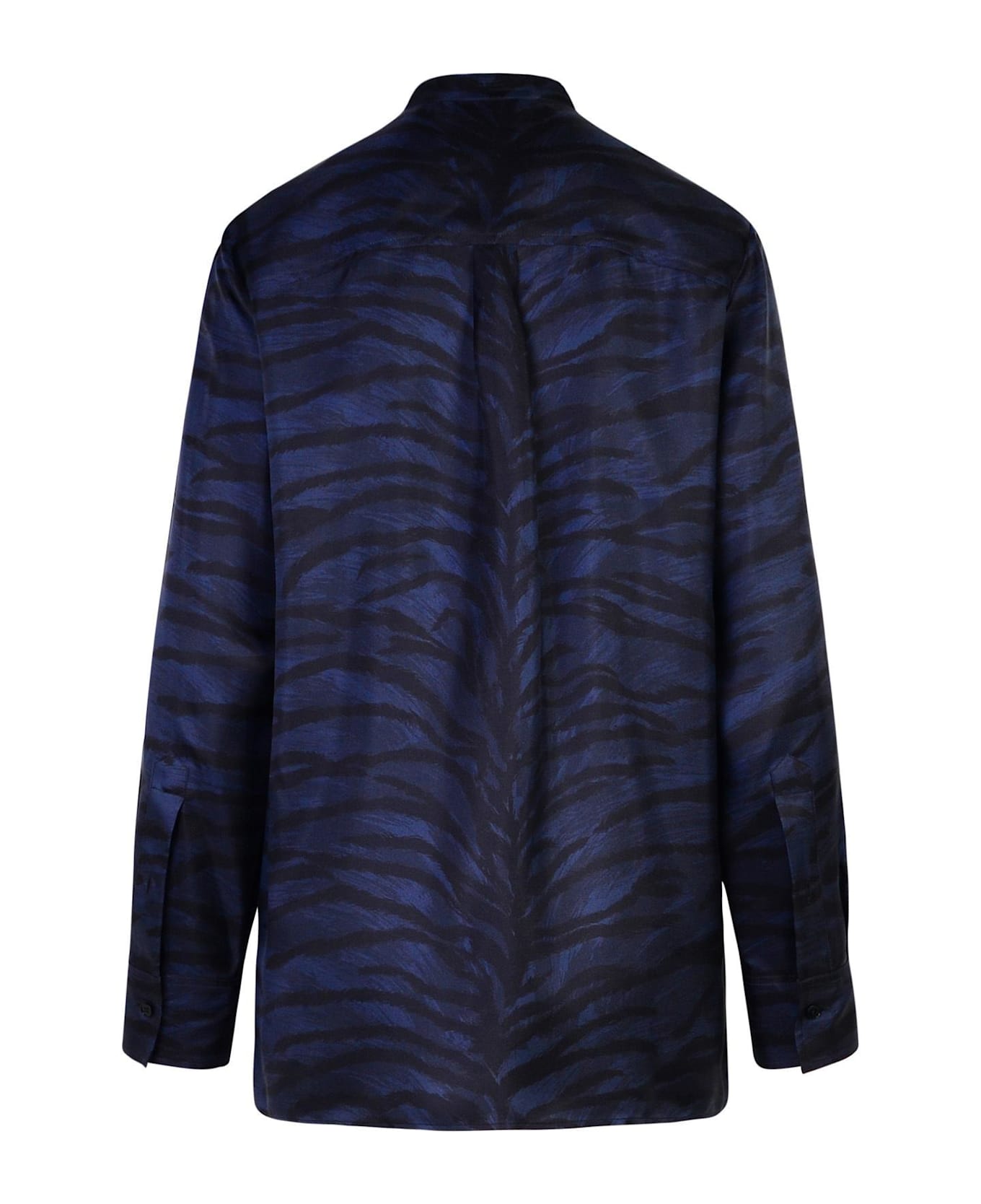 Stella McCartney Tiger Printed Stitch Detailed Shirt - Azzurro/fantasia