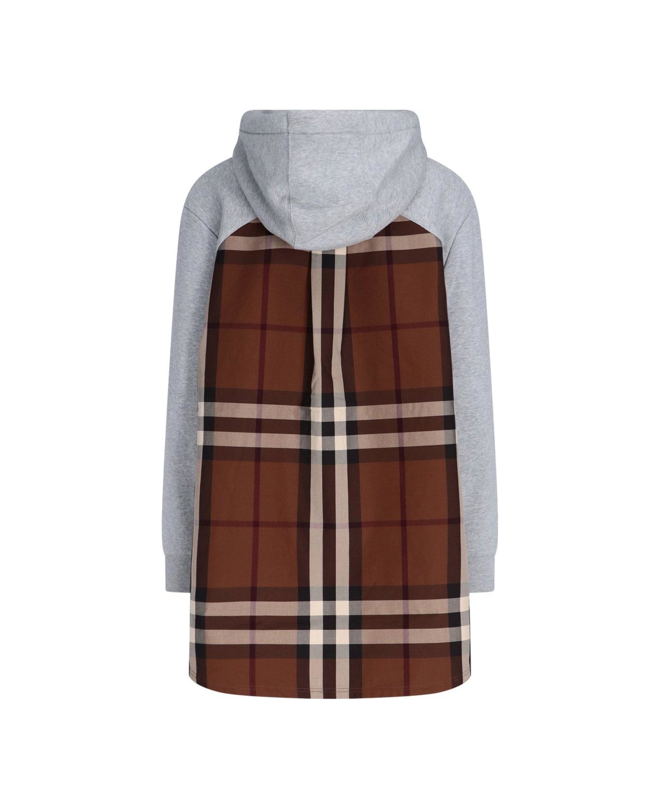 Burberry Check Panelled Drawstring Hoodie - MULTICOLOUR