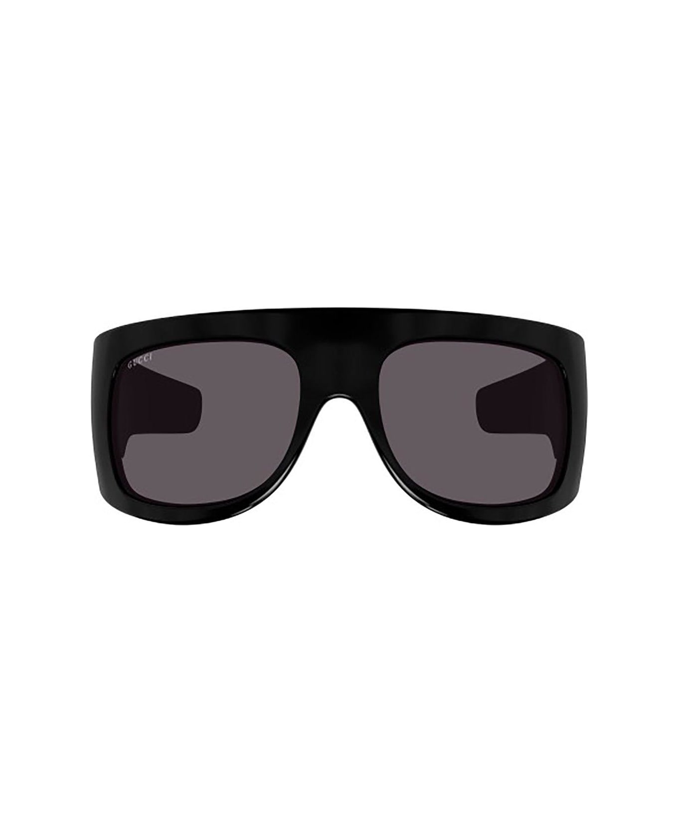 Gucci Eyewear Oversized Frame Sunglasses - 004 black black grey サングラス
