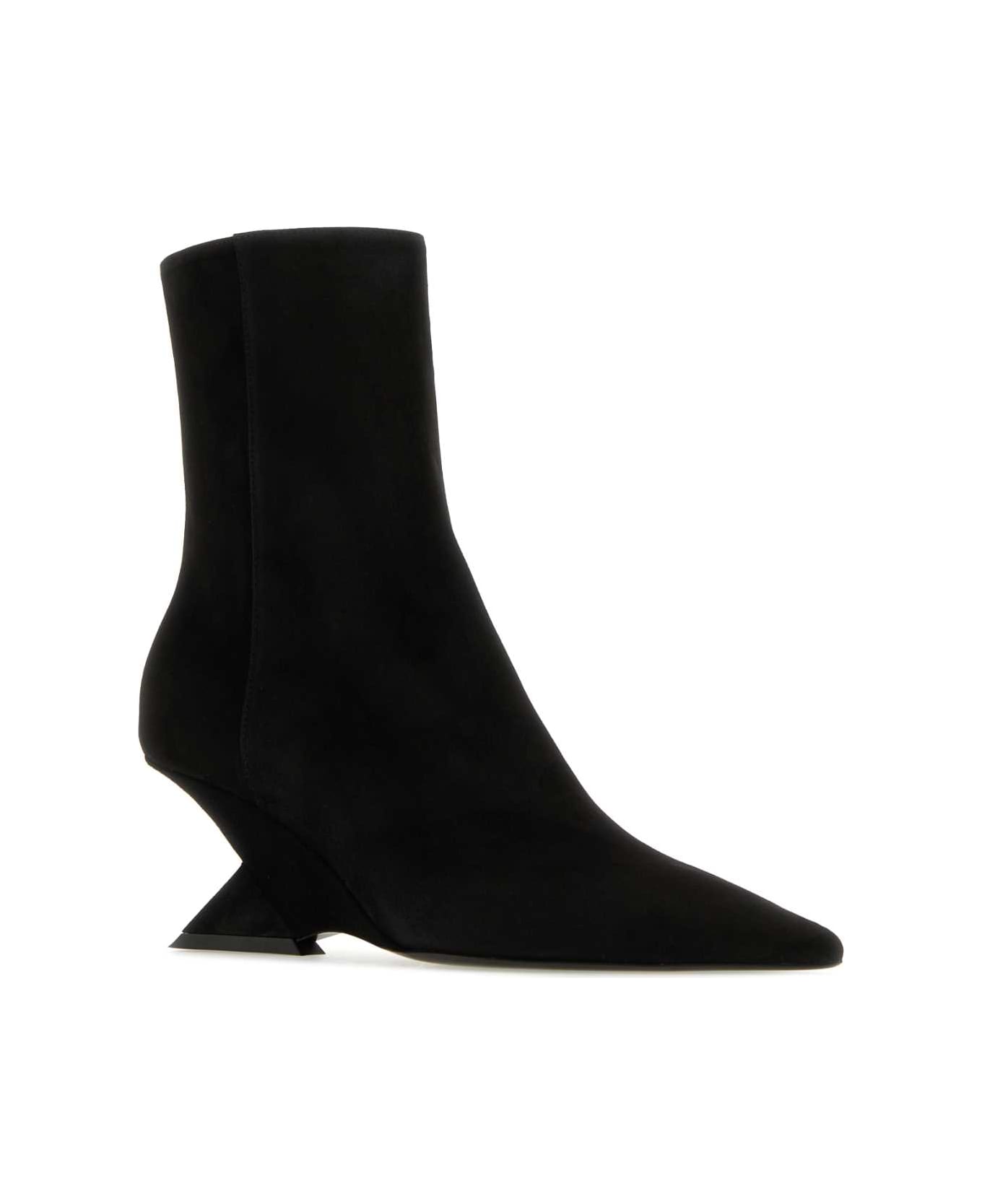 The Attico Black Suede Cheope Ankle Boots - Black