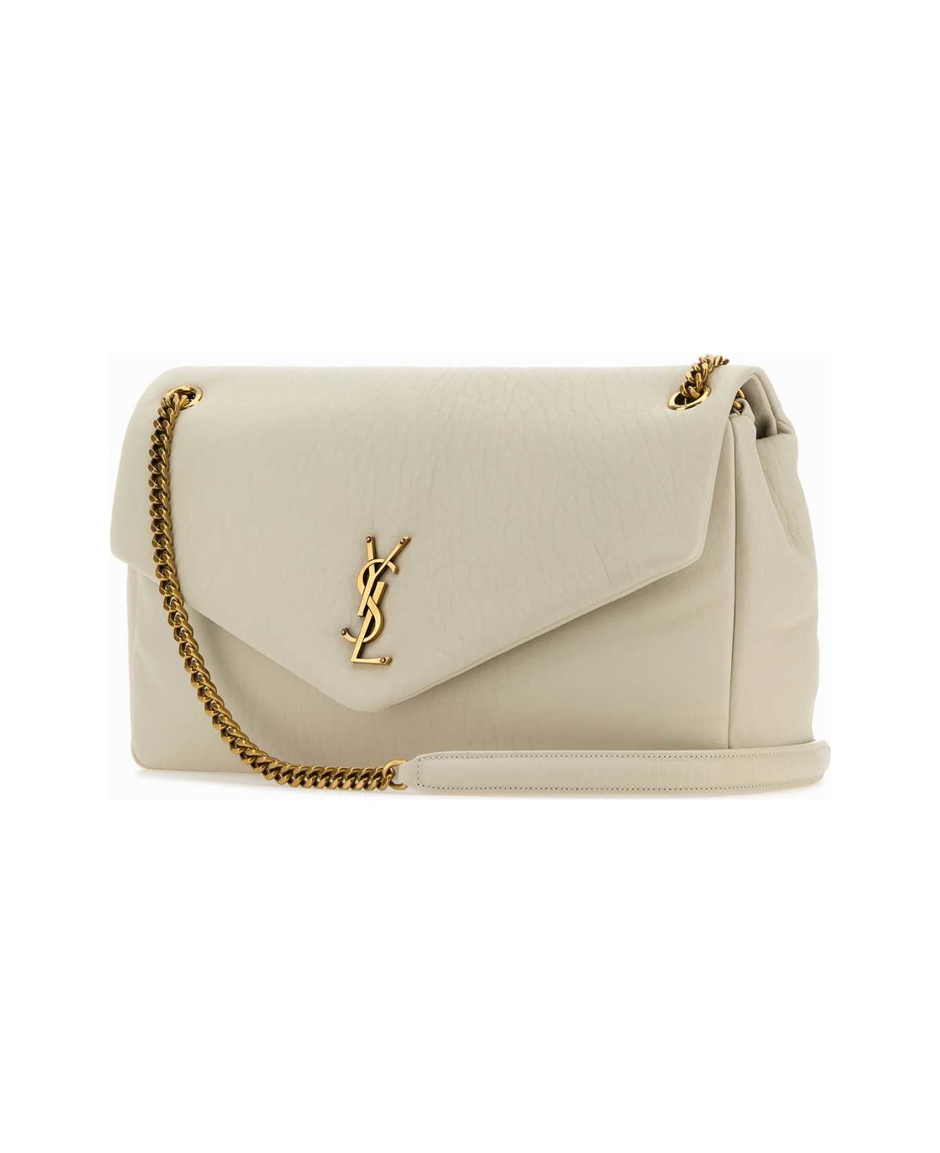 Saint Laurent Ivory Leather Big Calypso Shoulder Bag - CREMASOFT