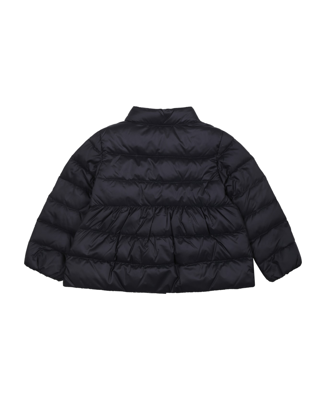 Moncler Down Jacket For Baby Girl With Logo - Blue