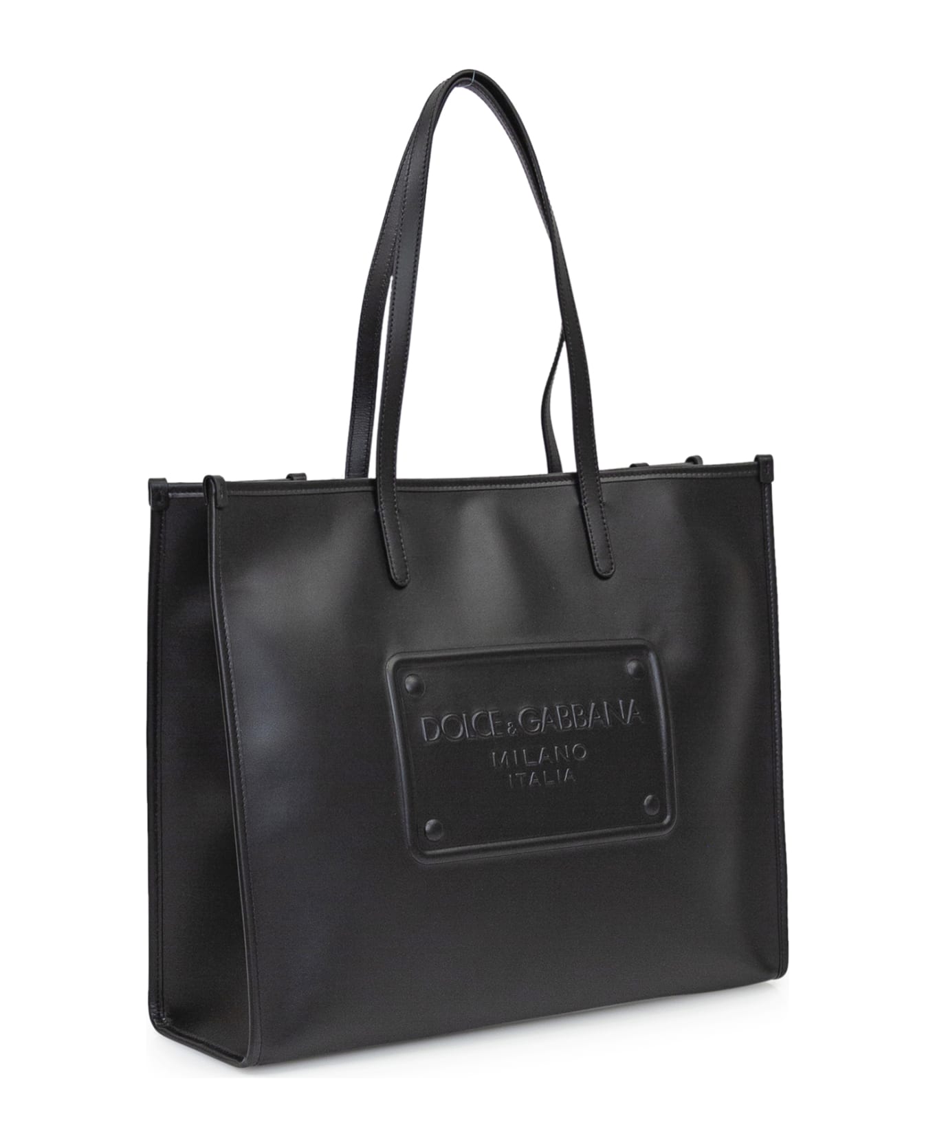 Dolce & Gabbana Black Leather Shopper - Black