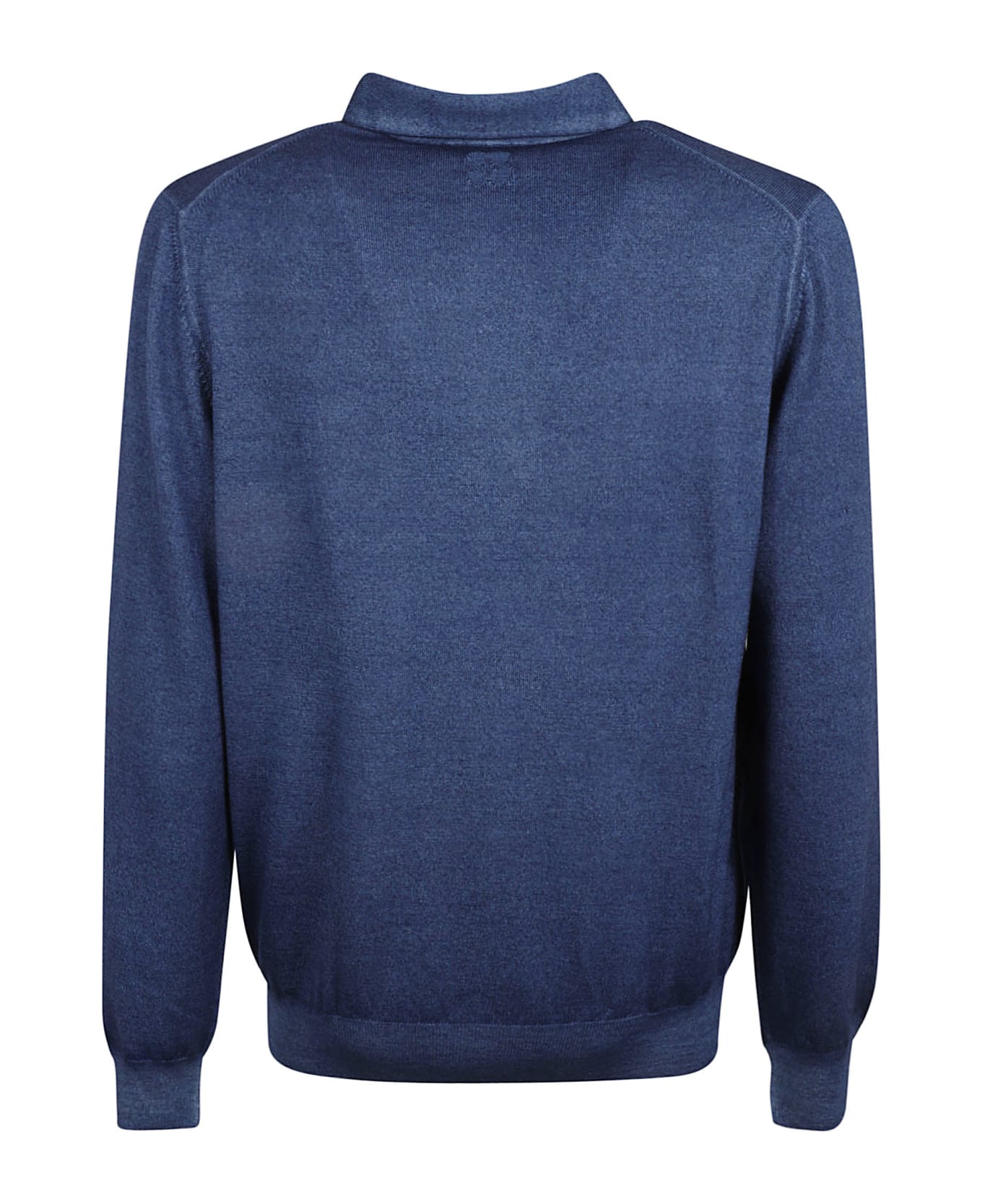 Lardini Long-sleeved Stoned Polo Shirt - Blue