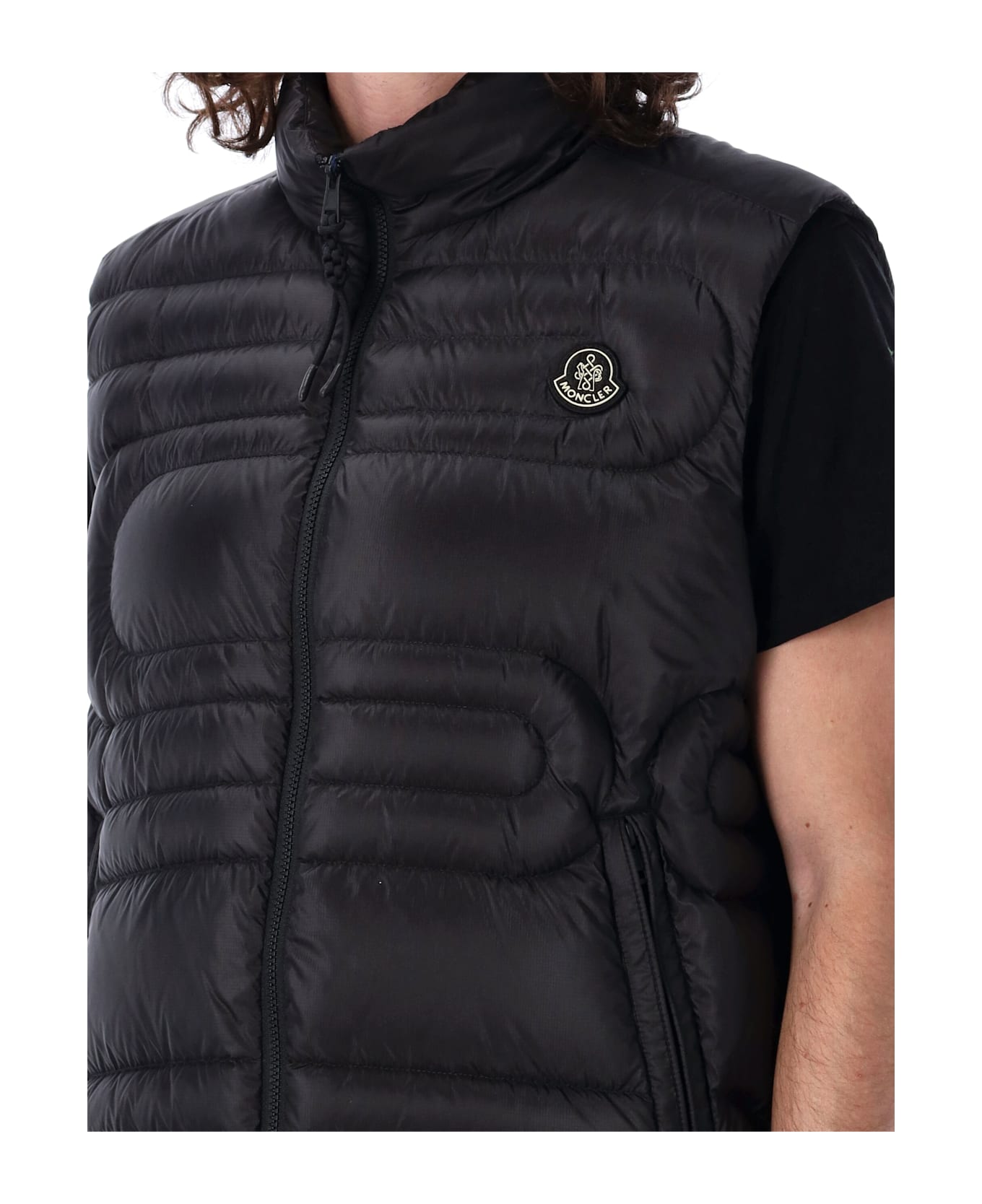 Moncler Emeishan Snake-quilted Down Gilet - BLACK