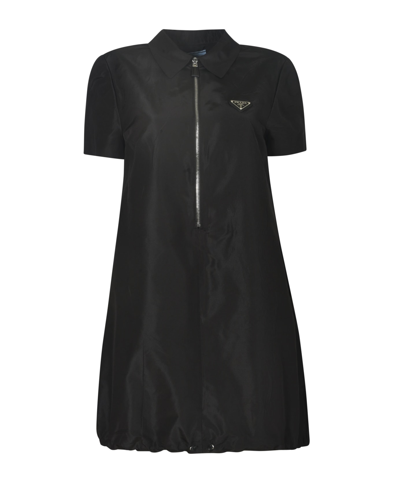 Prada Zip Logo Plaque Dress - Black ワンピース＆ドレス