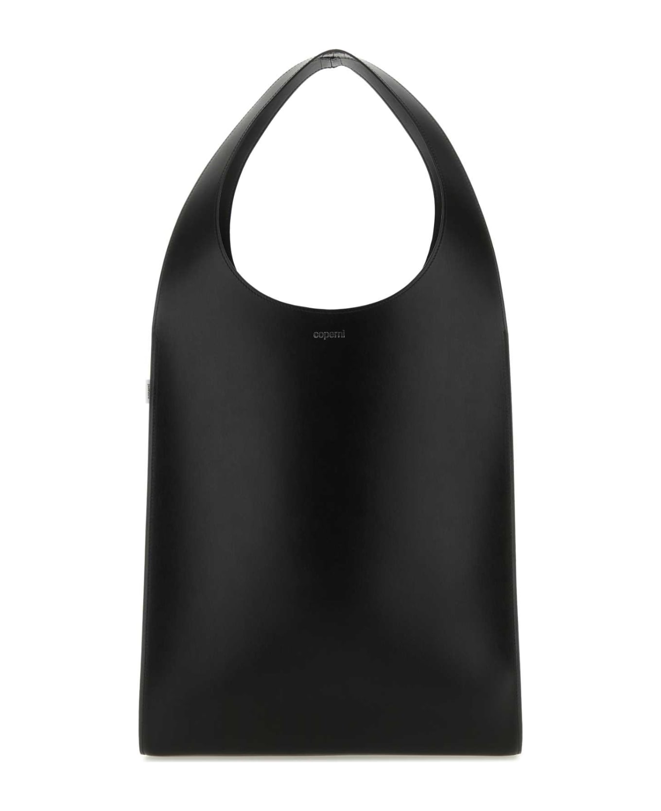 Coperni Black Leather Swipe Shopping Bag - BLACK