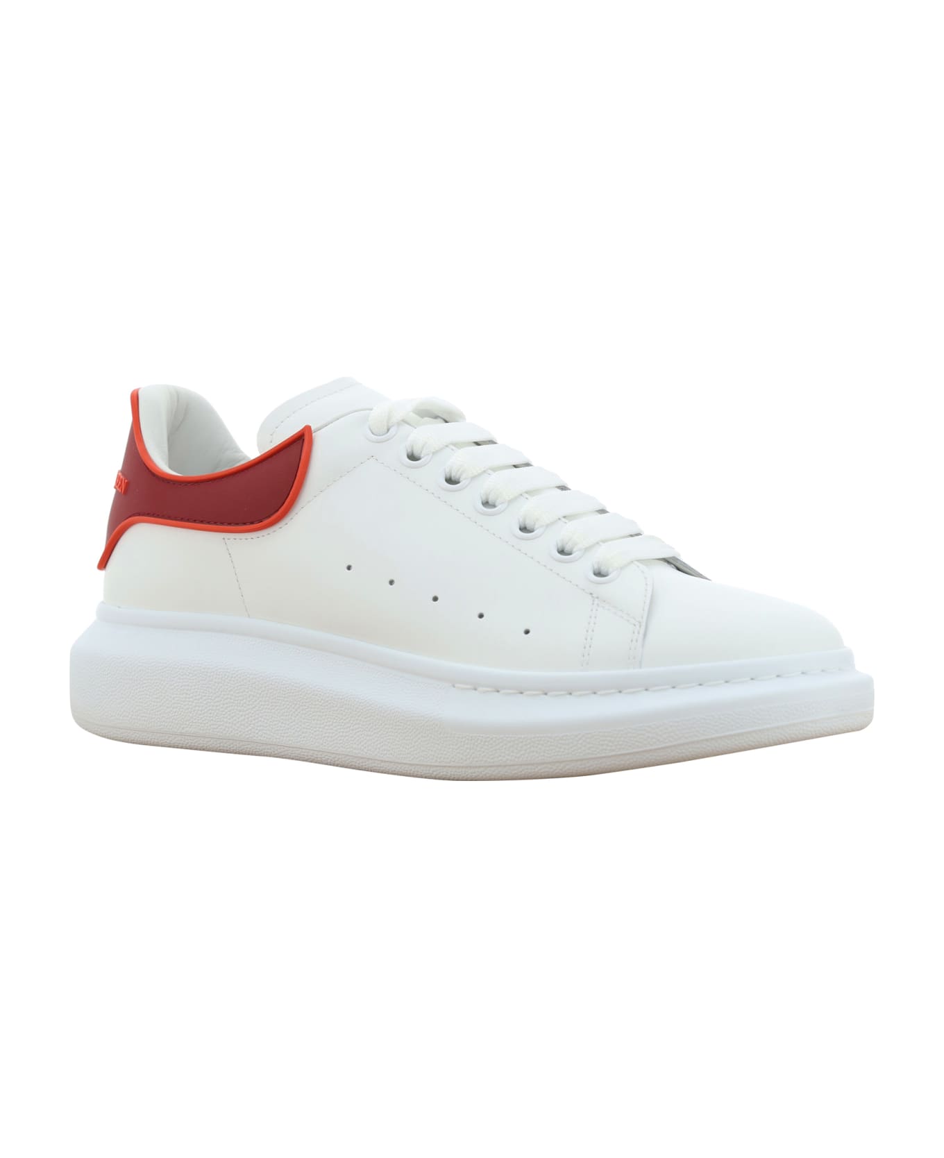 Alexander McQueen Calfskin Sneakers - White/ro.red/sca Red