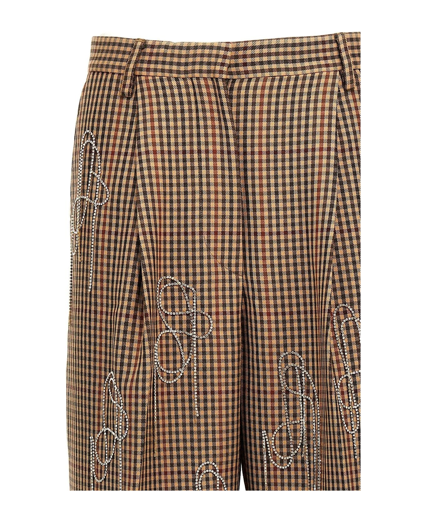 Dries Van Noten Porter Checked Pants - BROWN