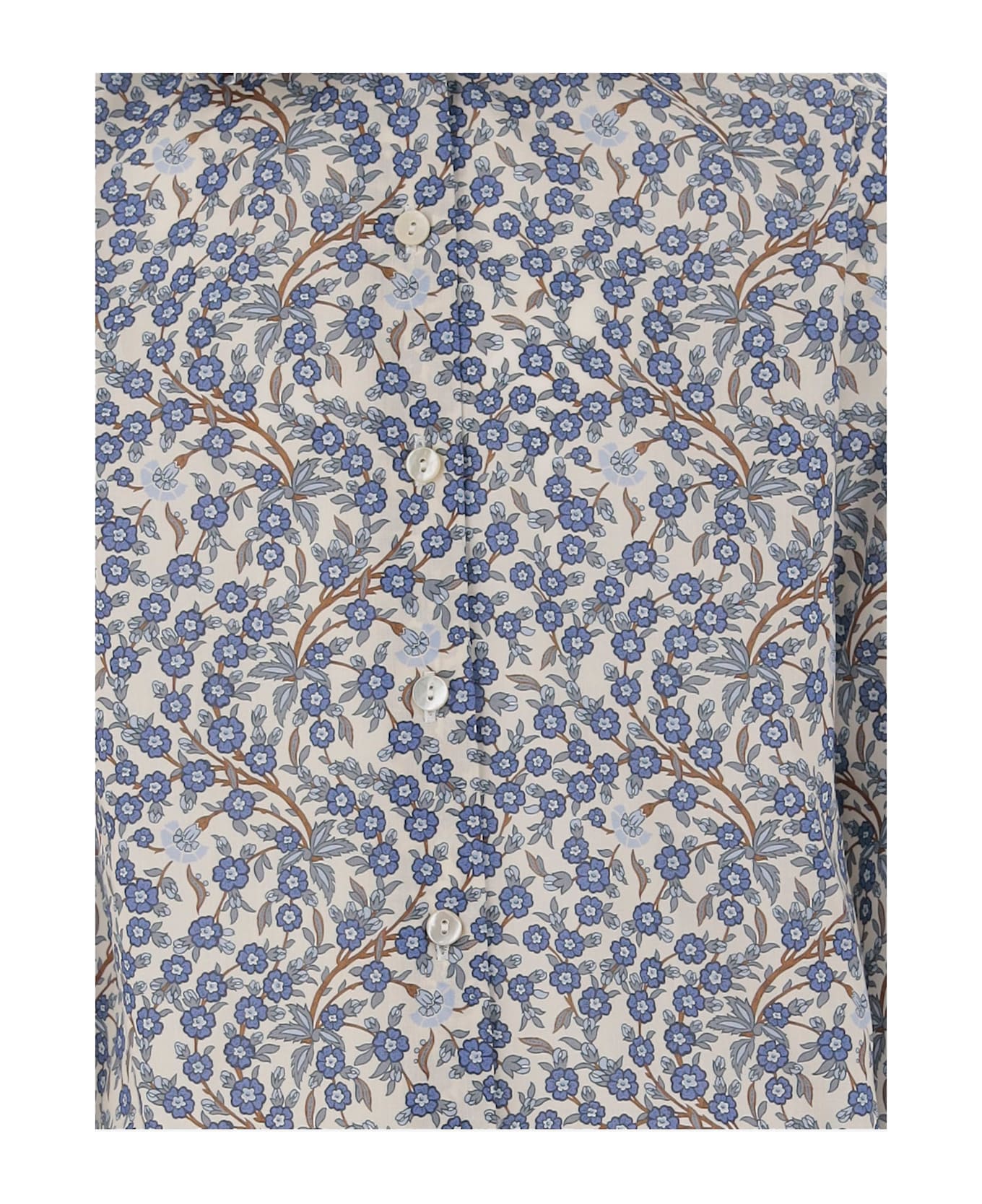 Nicoletta Fanna Cotton Shirt With Floral Pattern - Red