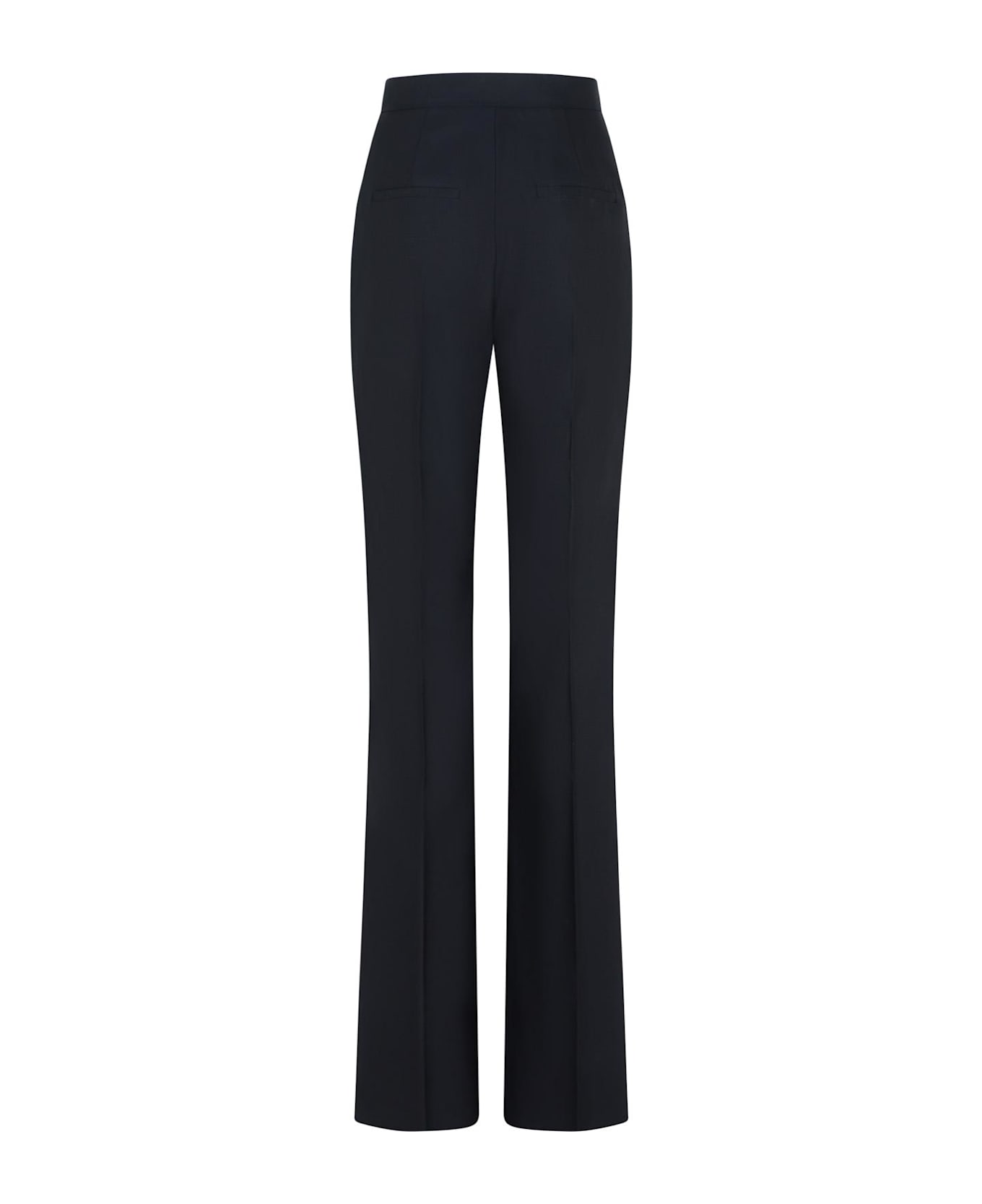 Max Mara 'delfino' Black Virgin Wool Blend Pants - Blue