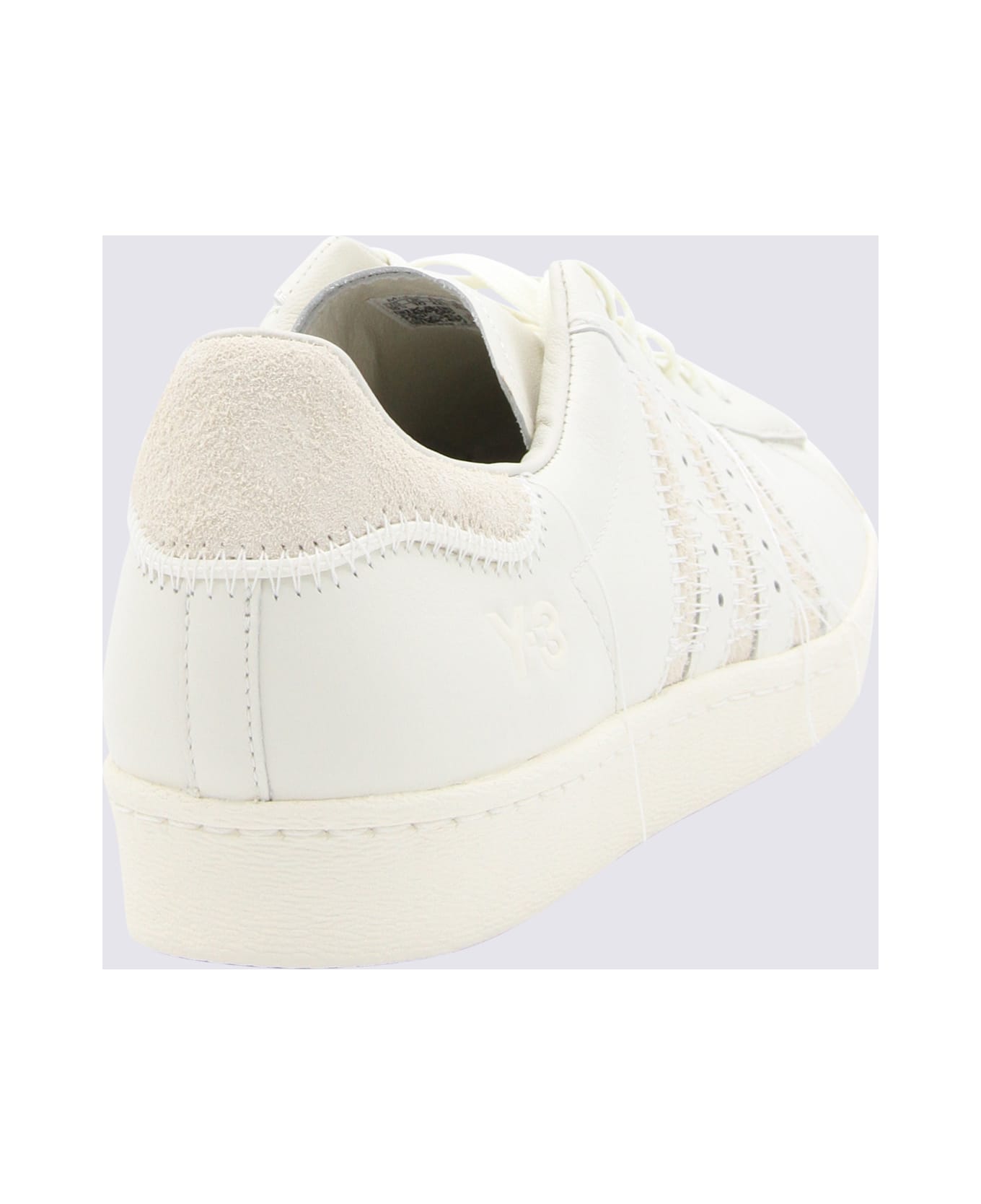 Y-3 White Leather And Beige Suede Superstar Sneakers - Beige スニーカー