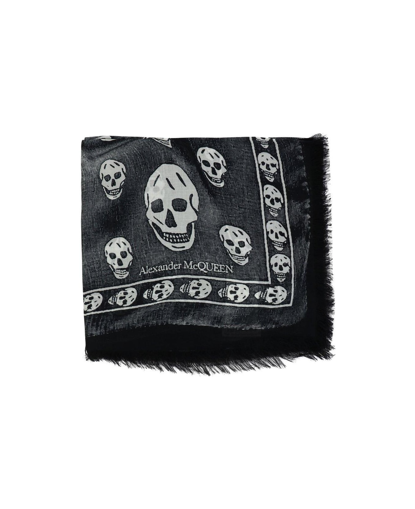 Alexander McQueen Skull Printed Scarf - Black