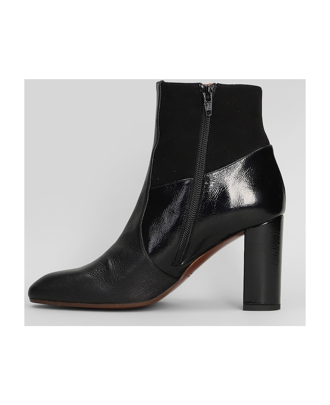 Chie Mihara Etyu High Heels Ankle Boots In Black Leather - black