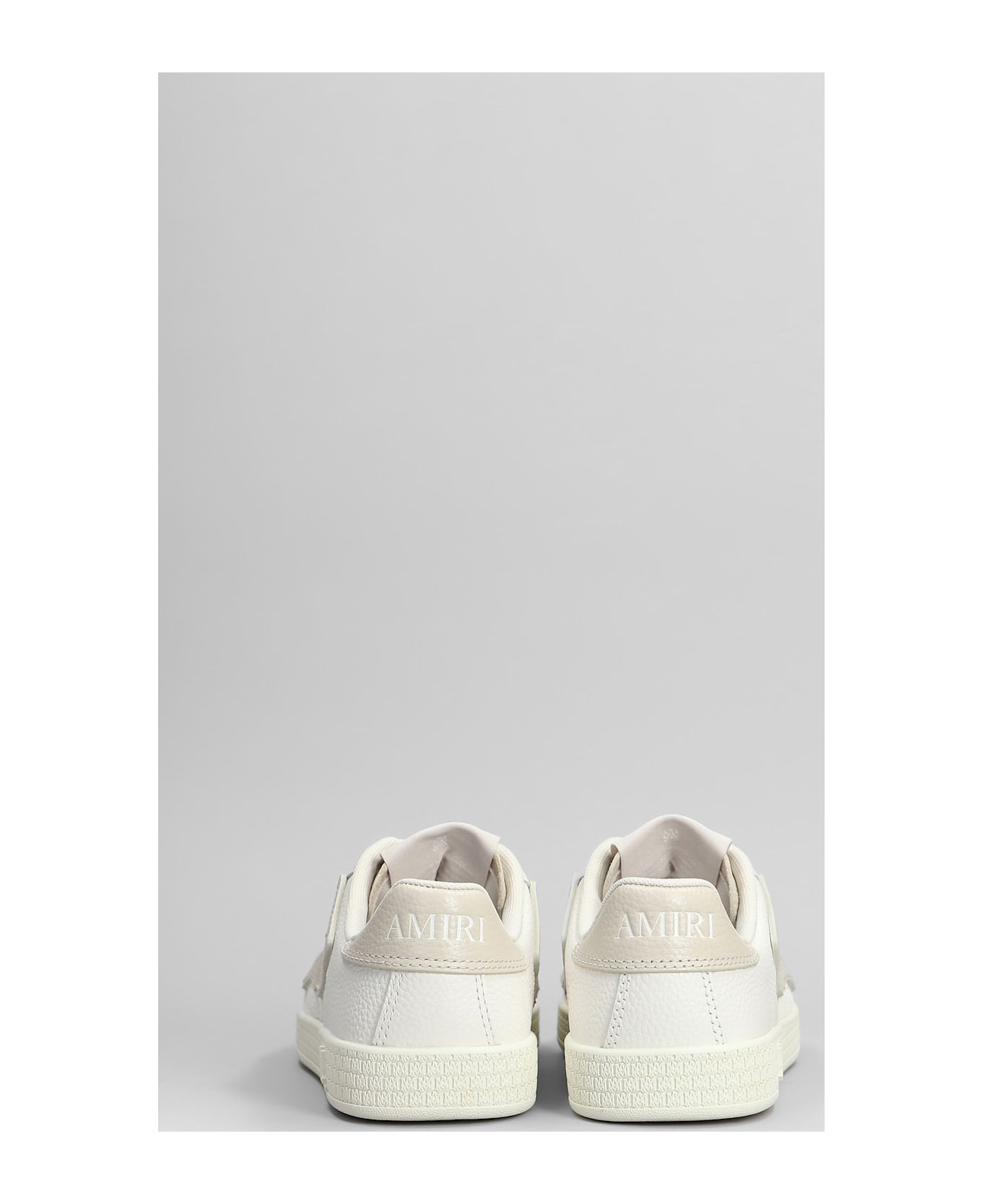 AMIRI Pacific Bones Sneakers In Beige Leather - beige