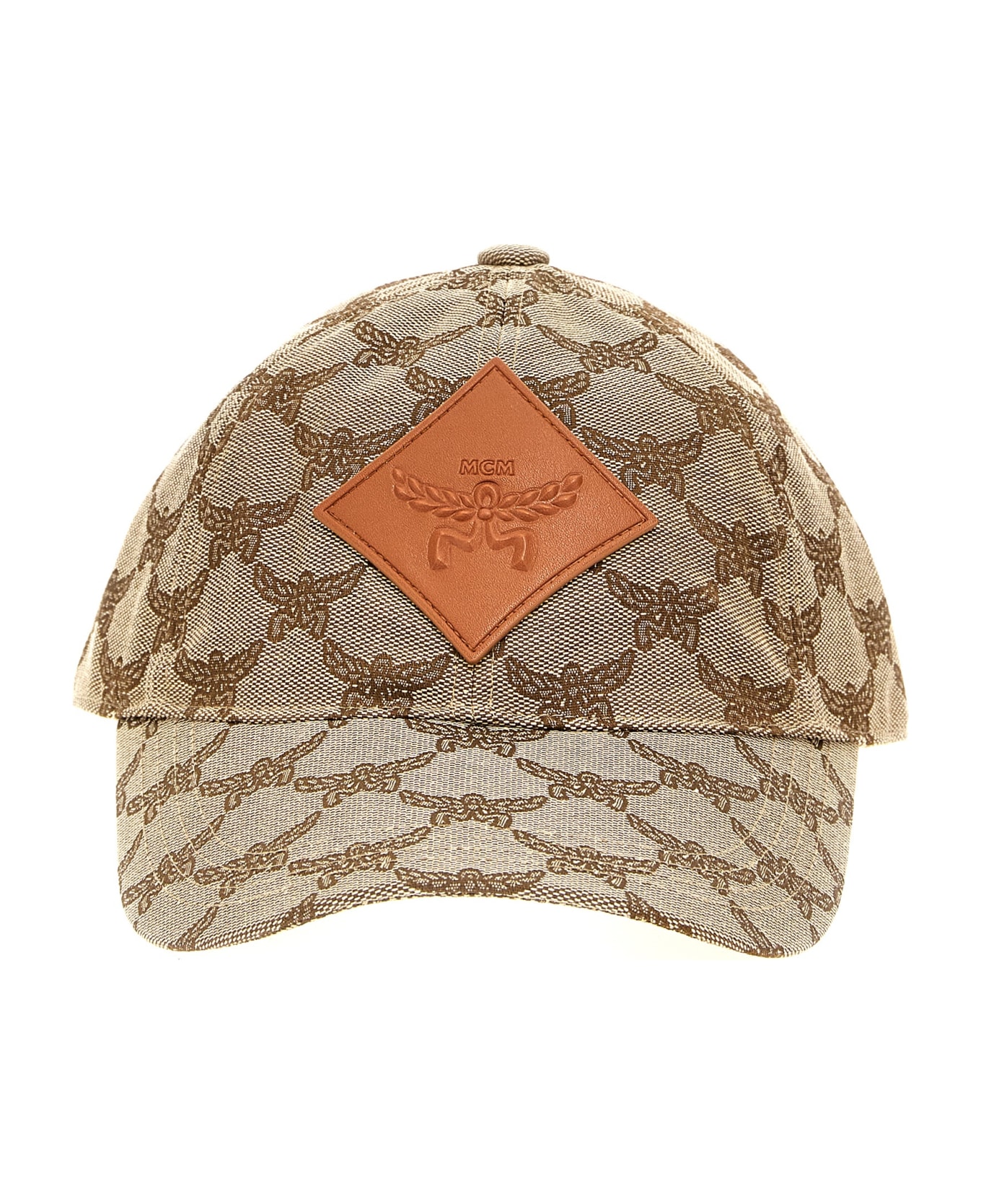 MCM Logo Print Baseball Cap - Beige 帽子