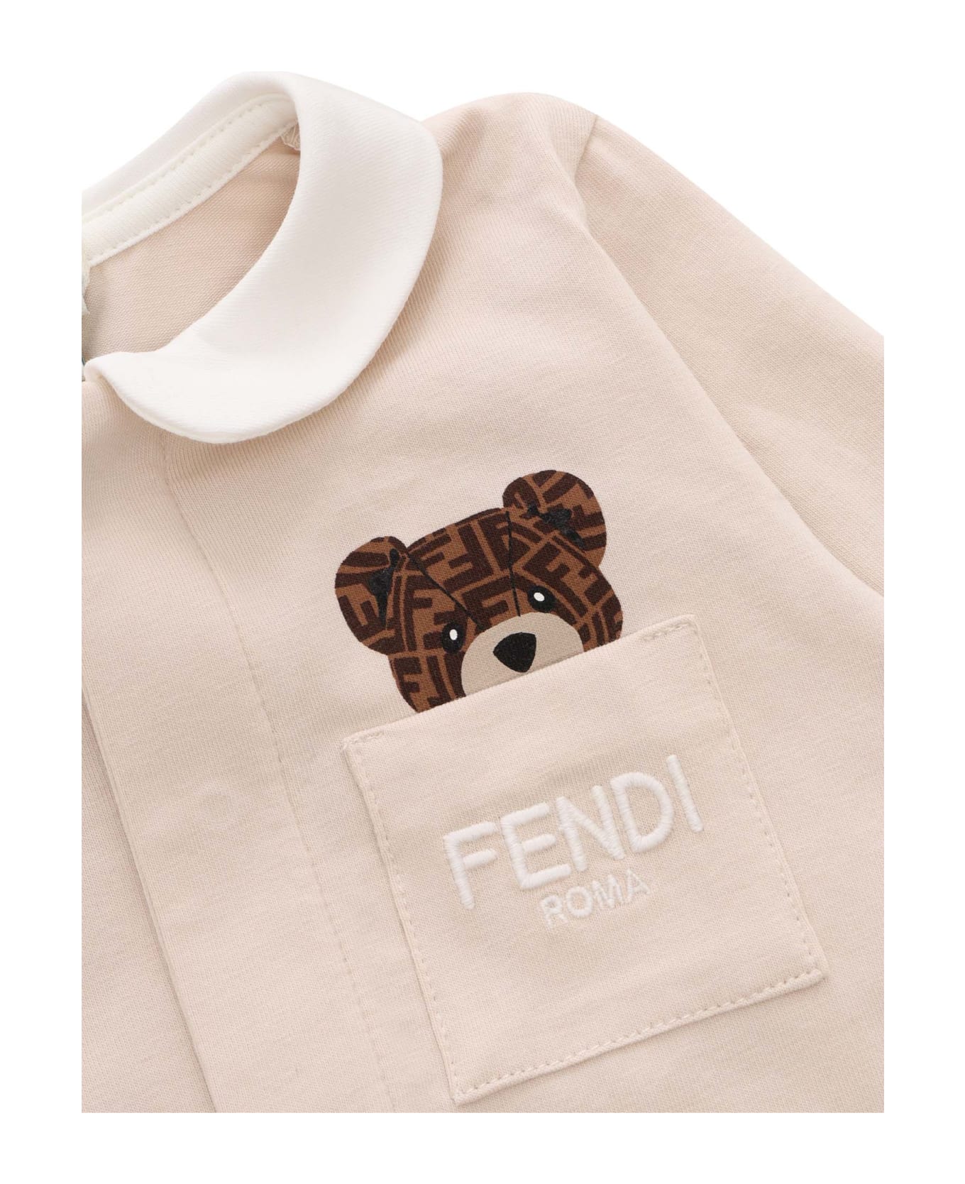 Fendi Jersey Stretch Romper Suit - BEIGE