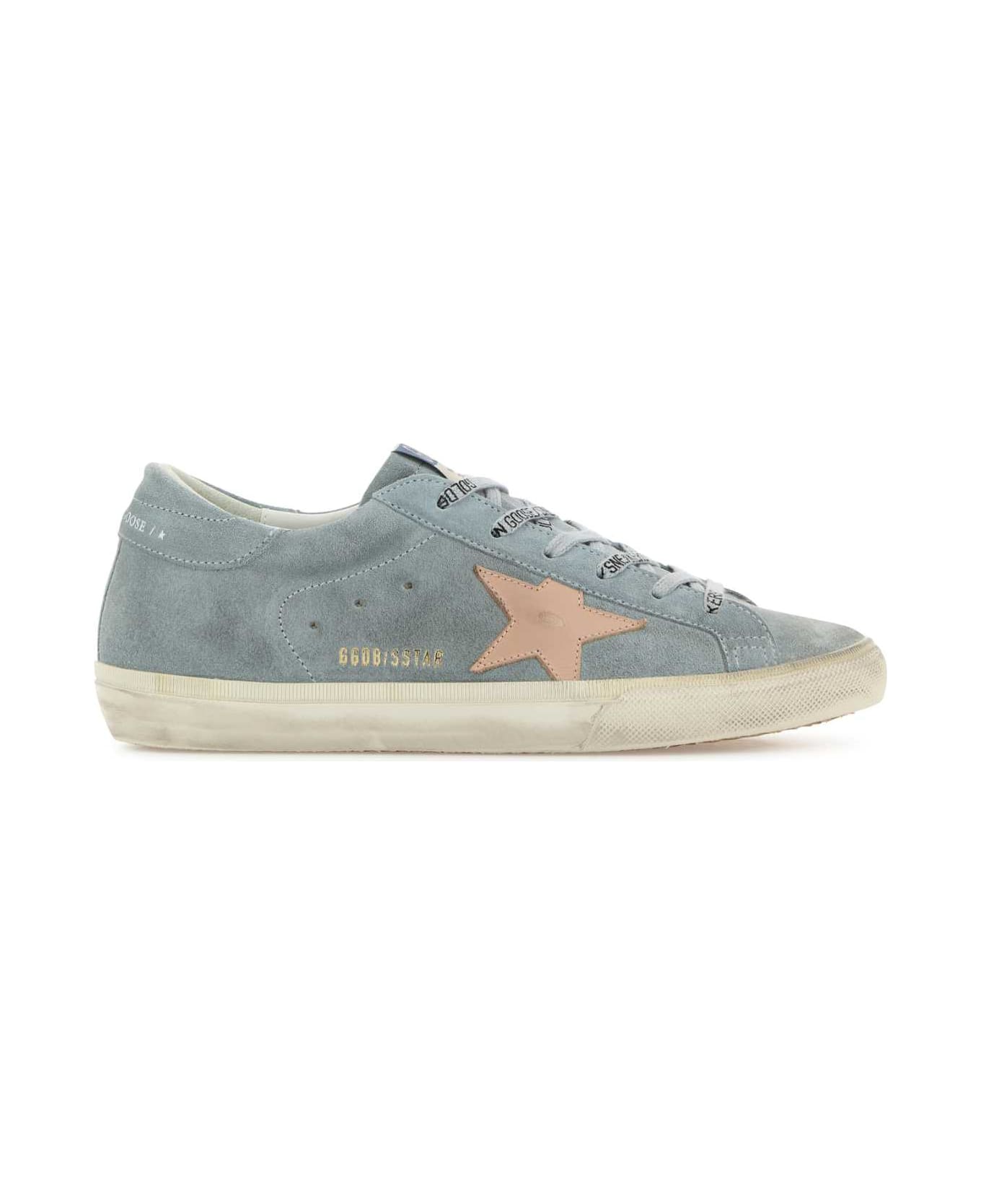 Golden Goose Light Blue Suede Super Star Sneakers - QUARRYSHADOWGREY