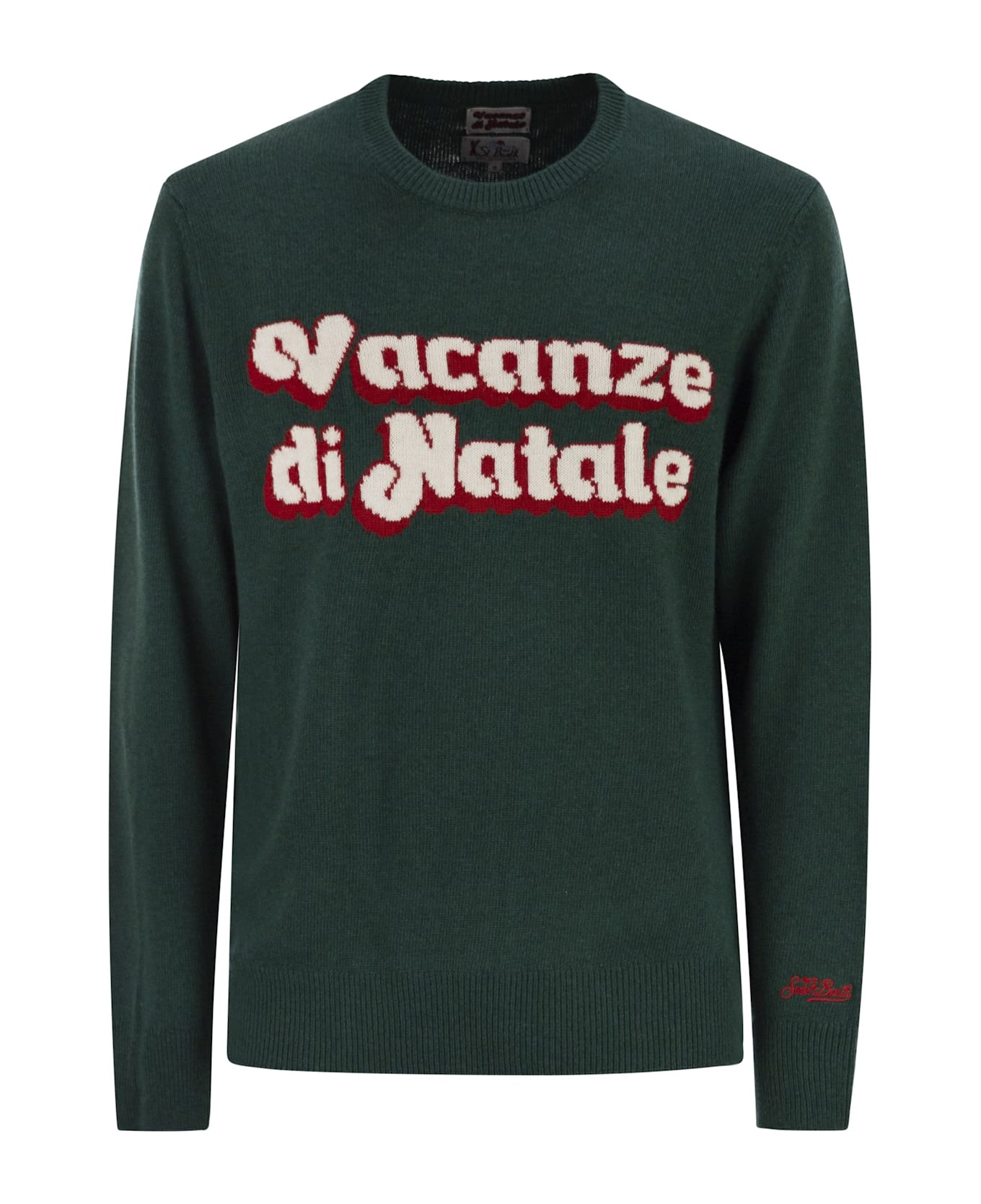 MC2 Saint Barth Heron - Crew Neck Sweater With Embroidery On The Front - Green