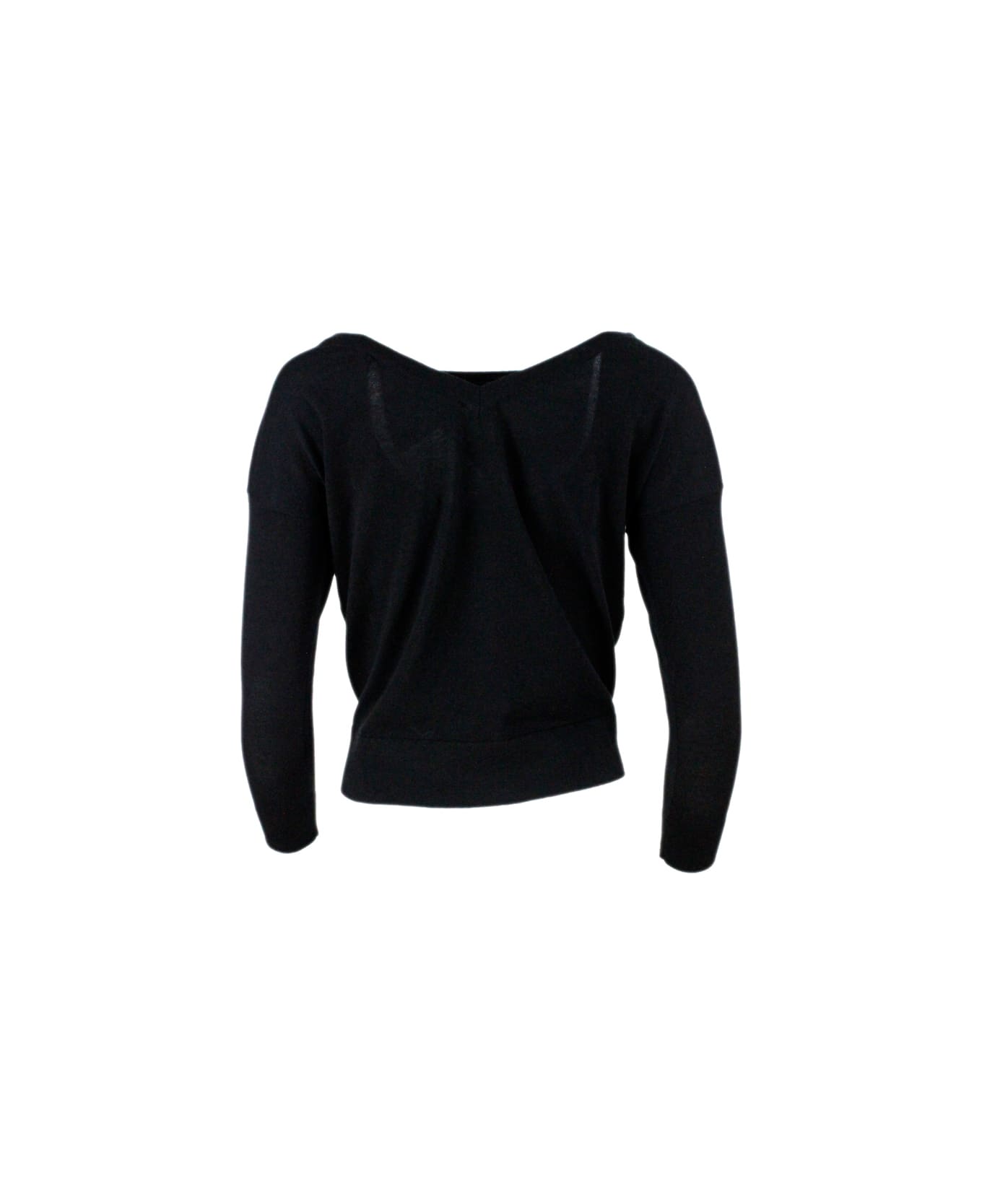 Fabiana Filippi Wool Blend Sweater With Knot - Black ニットウェア