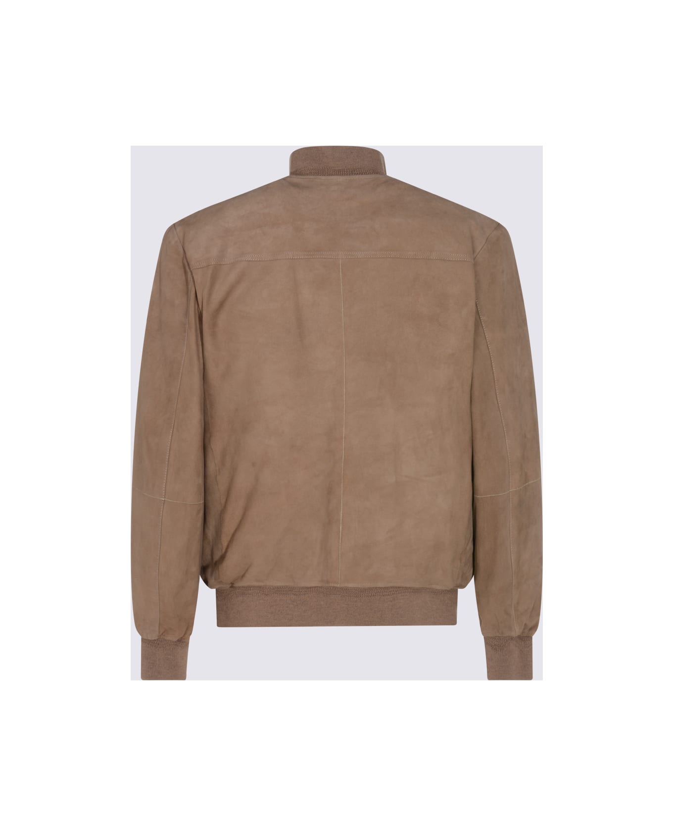 Canali Light Brown Leather Jacket