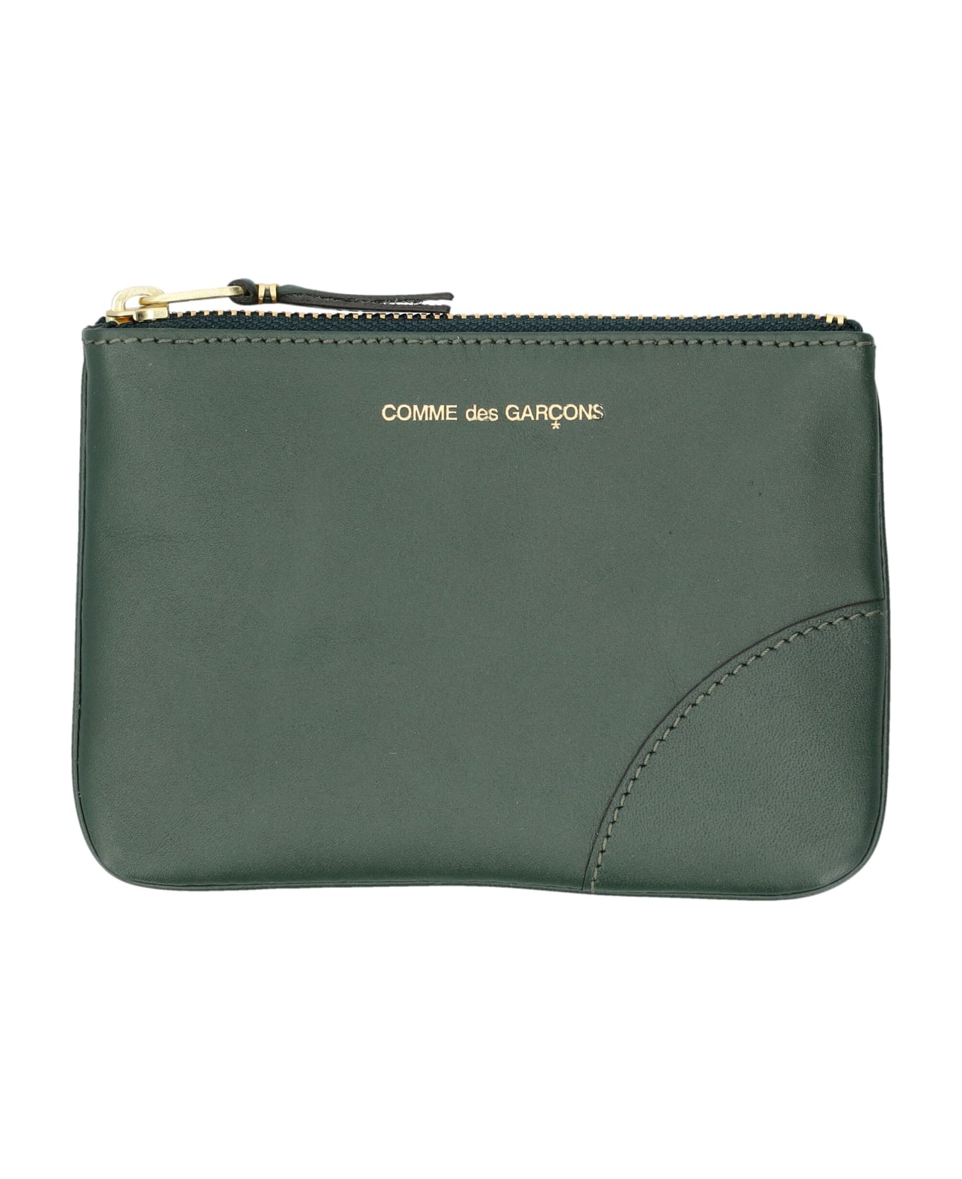 Comme des Garçons Wallet Xsmall Classic Leather Pouch - BOTTLE GREEN