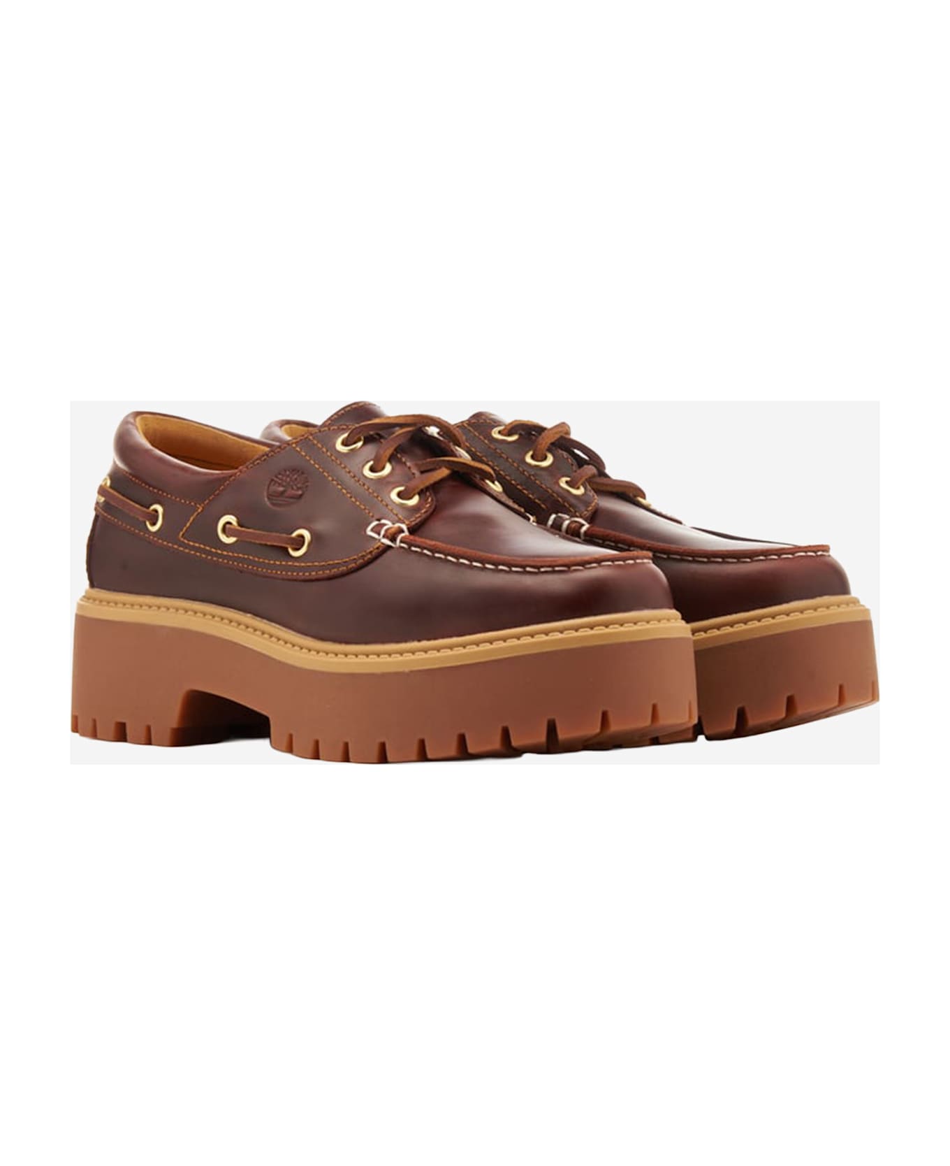 Timberland Stone Street Leather Platform Loafers - Brown