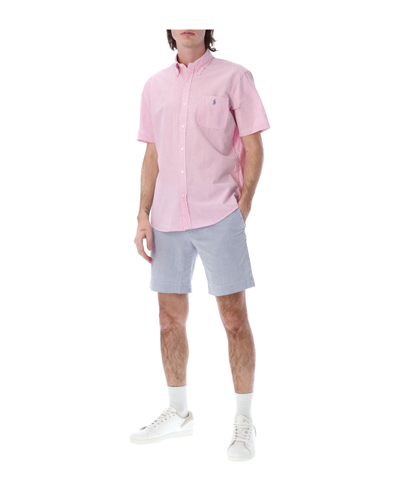 Ralph Lauren Wrinkle S/s Shirt - 2604H ROSE/WHITE