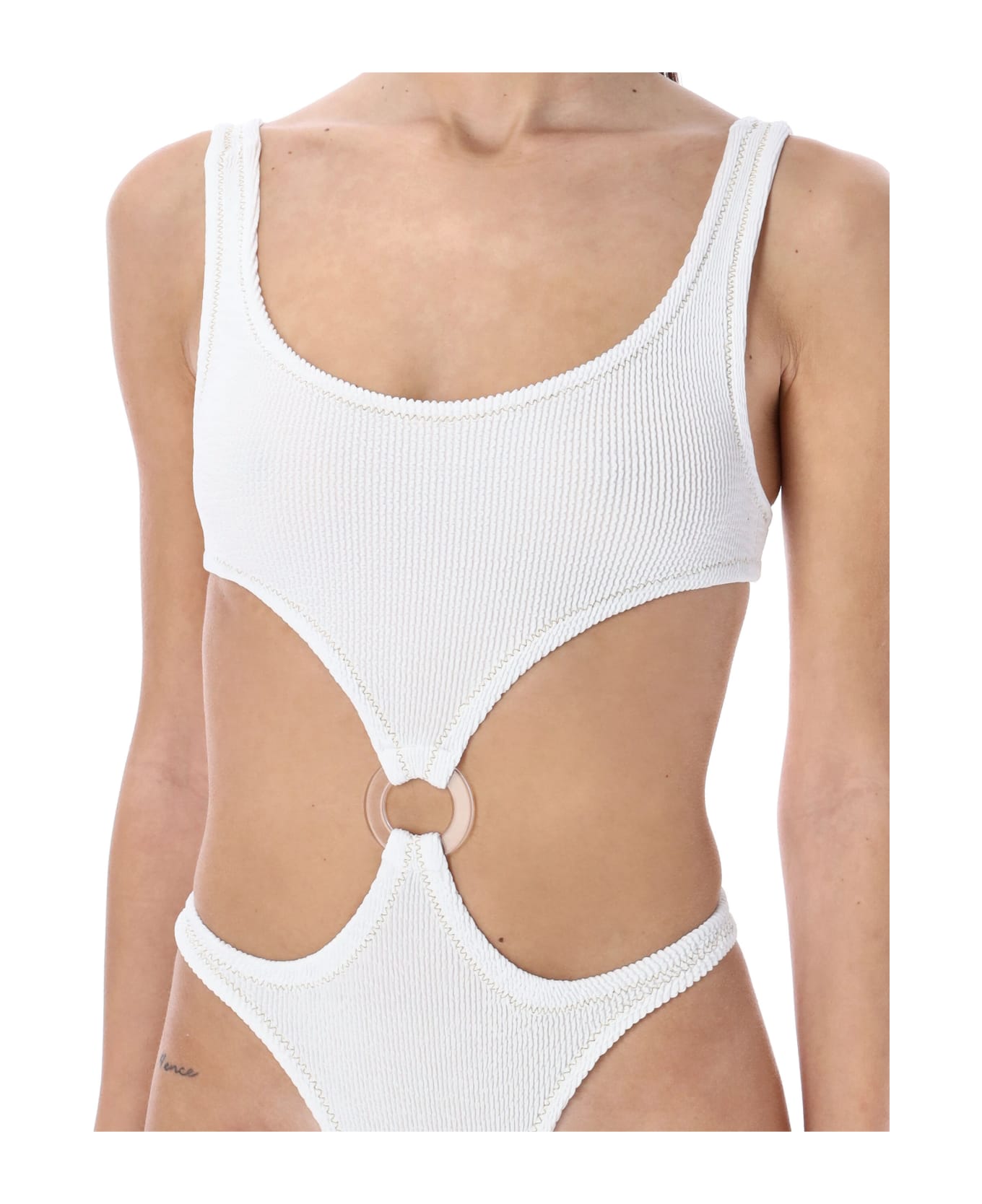 Reina Olga Augusta Scrunch Swimsuit - WHITE