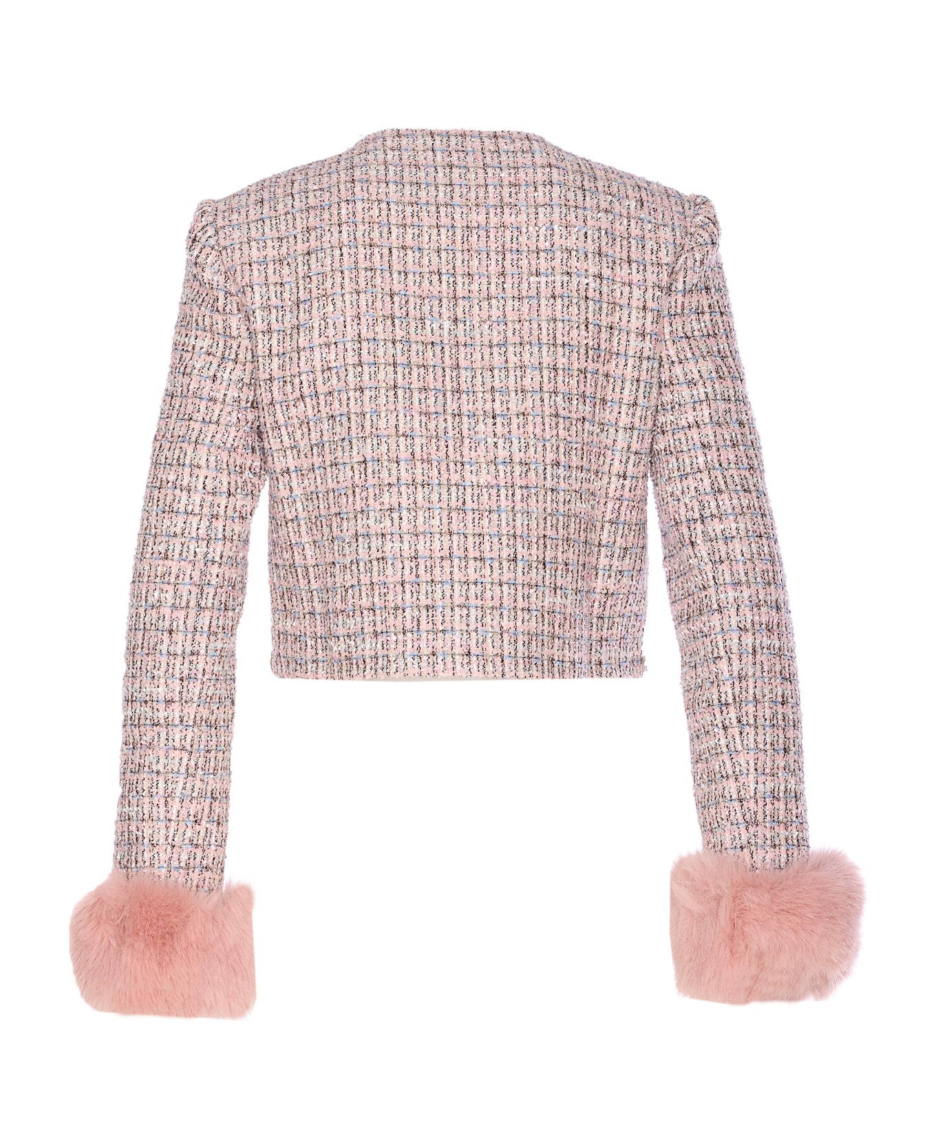 self-portrait Boucle' Jacket - Pink