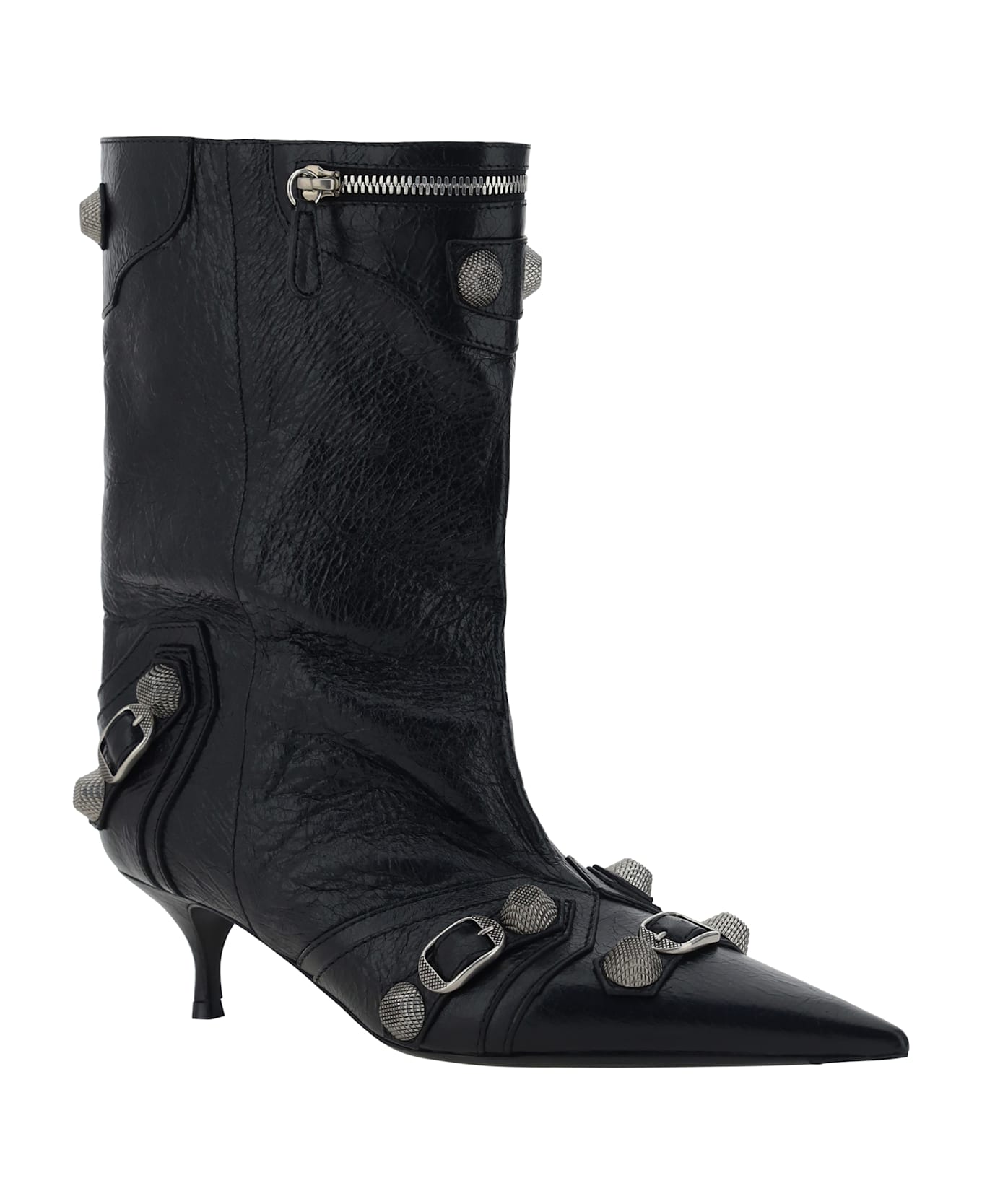 Balenciaga Cagole Ankle Boots - Black/silver