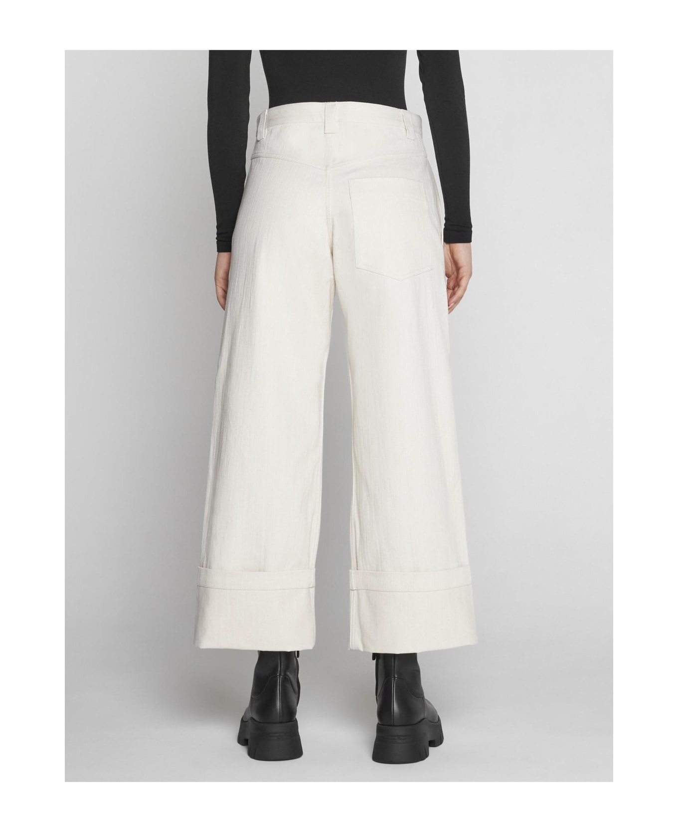 Moncler Genius Flared Cropped Jeans - WHITE ボトムス