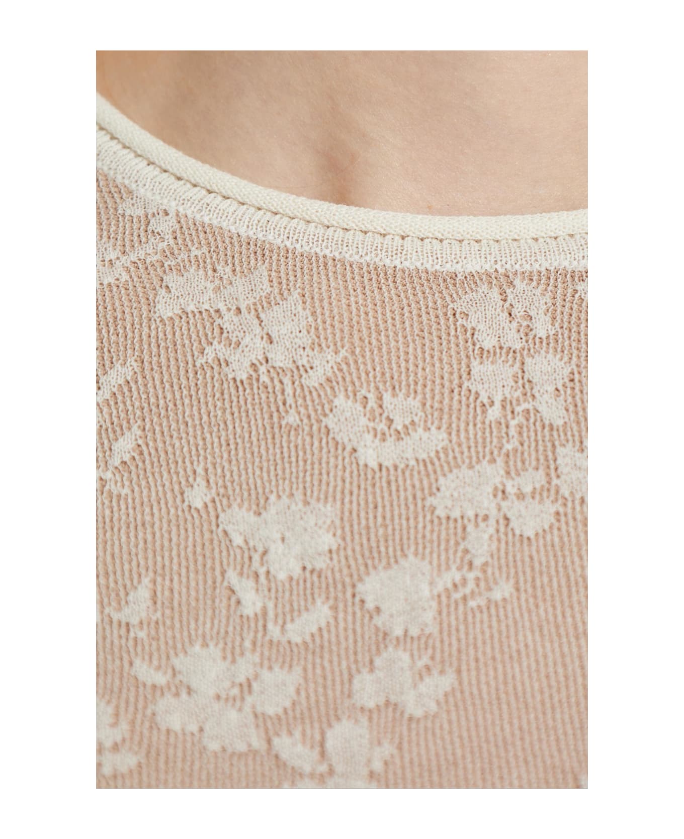 Fendi T-shirt With Floral Motif - TOFFEE-25