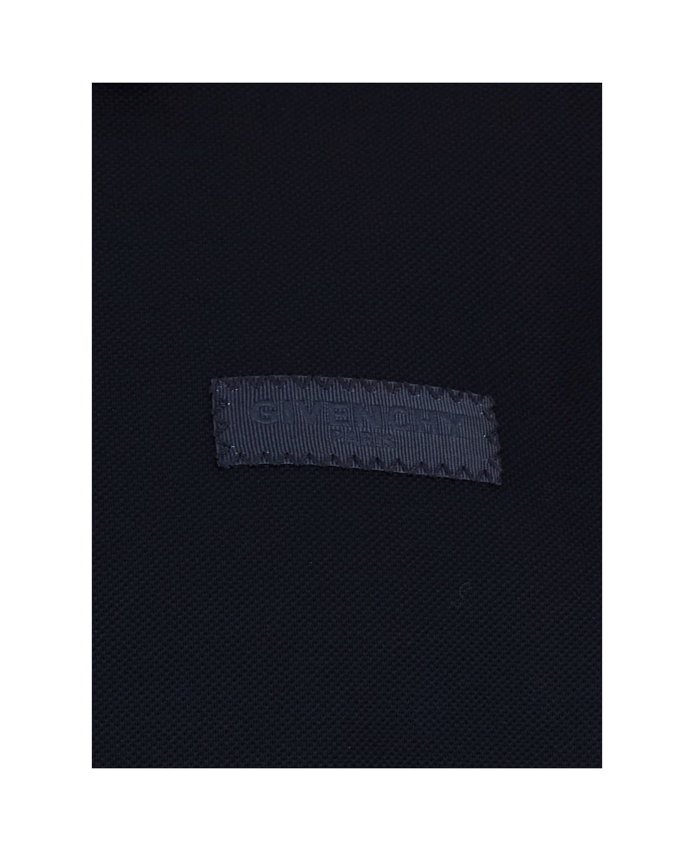 Givenchy Blue Polo Shirt With Classic Collar And Logo Patch On The Front In Cotton Man - Blu