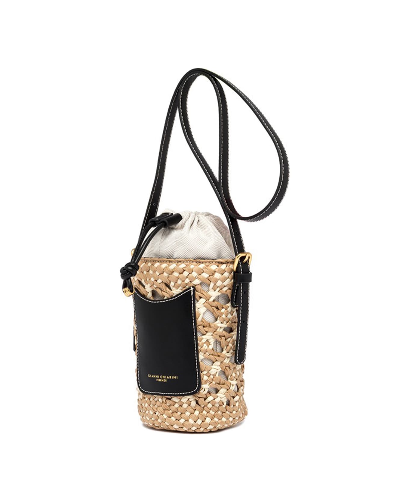 Gianni Chiarini Saona Bucket Bag In Strawmeasurements 14 X 18 X 14 Cm - VAR.NERO トートバッグ