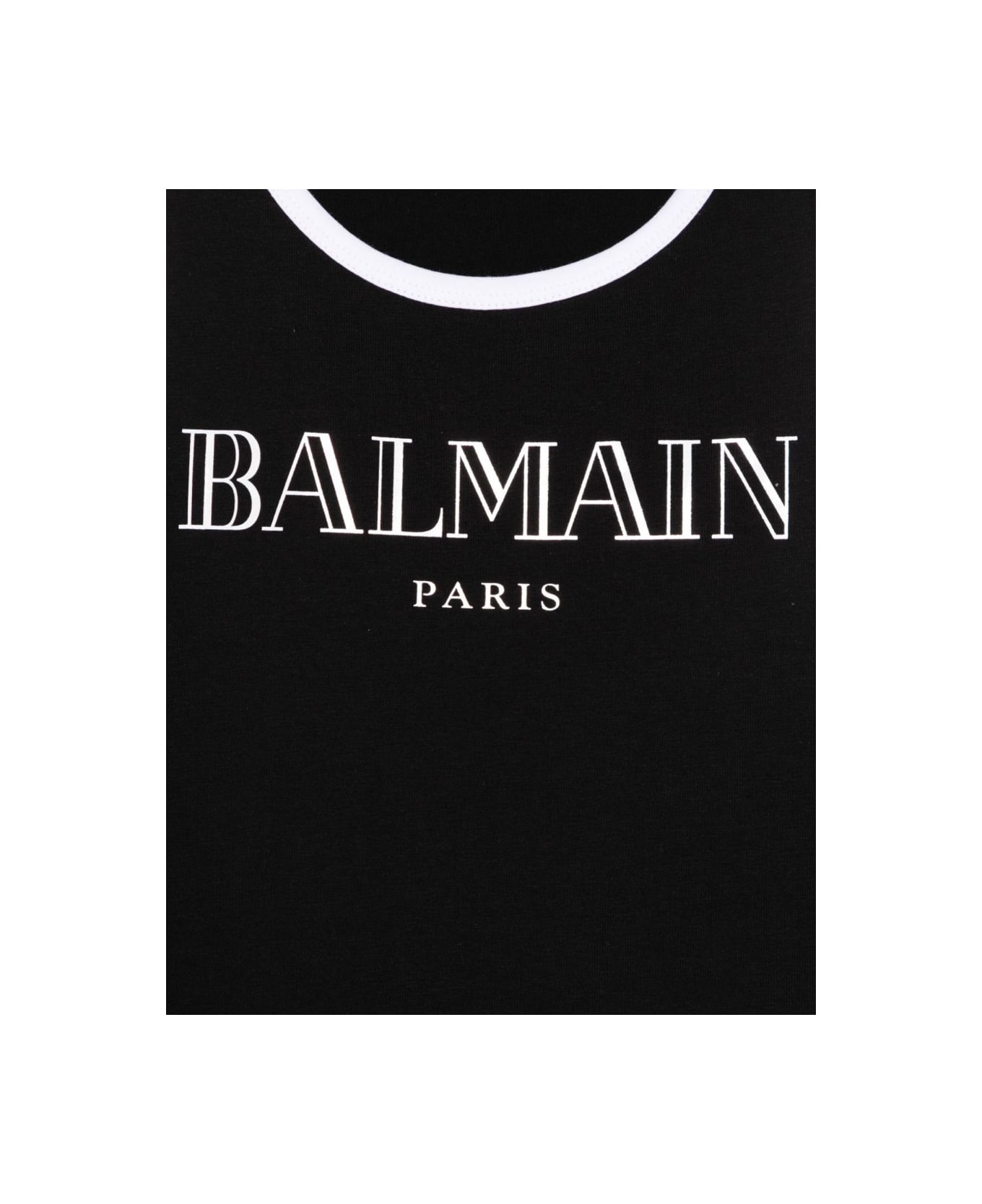 Balmain Tank Top With Logo - BLACK