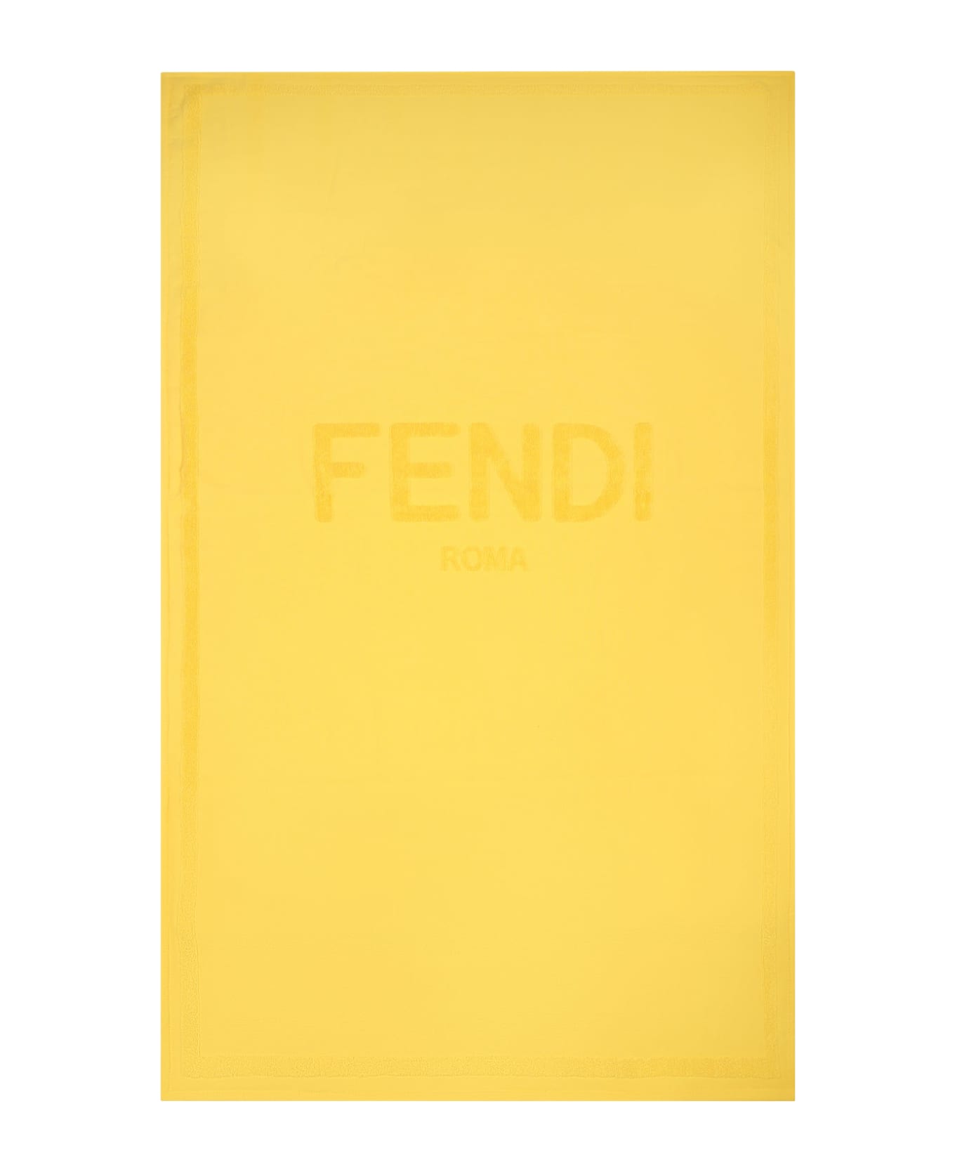 Fendi Yellow Beach Towel For Kids With Fendi Logo - Yellow