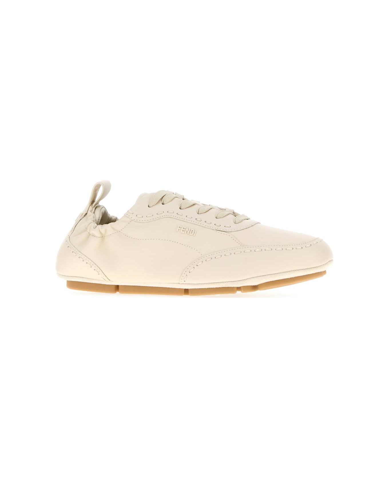 Fendi Ivory Leather Fendi Fit Sneakers - BIANCO
