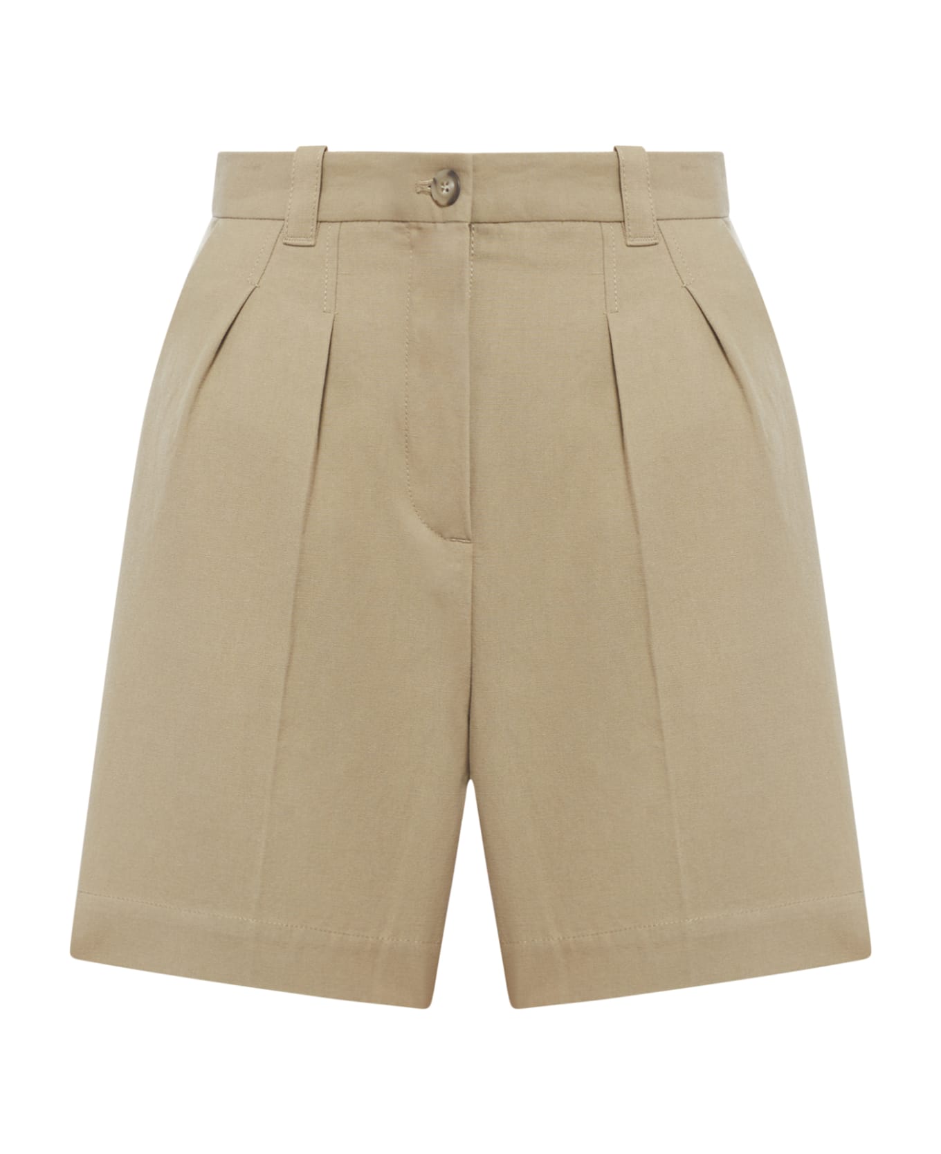 A.P.C. Cotton And Linen Shorts - Baa Beige ショートパンツ