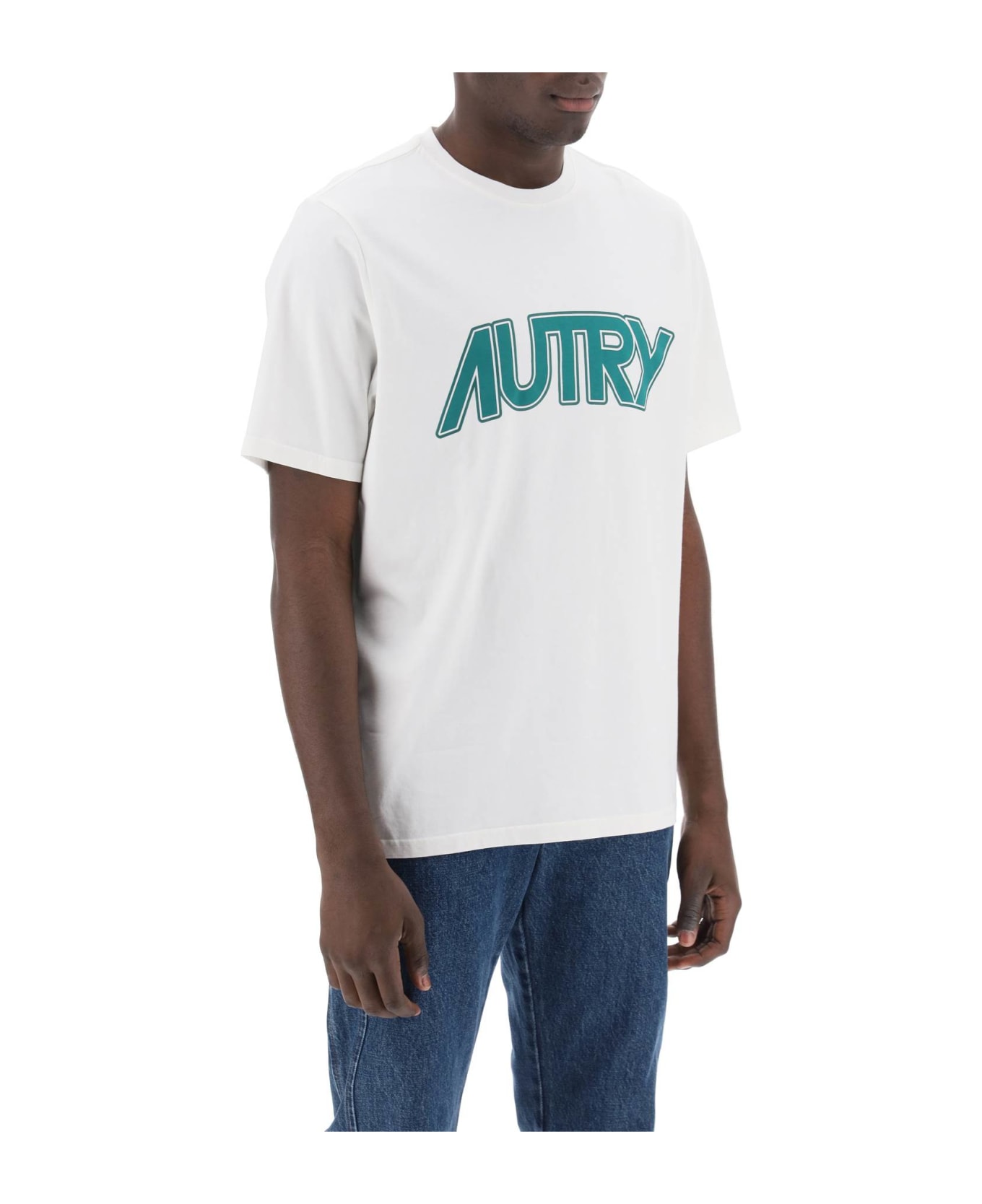 Autry T-shirt With Maxi Logo Print - White