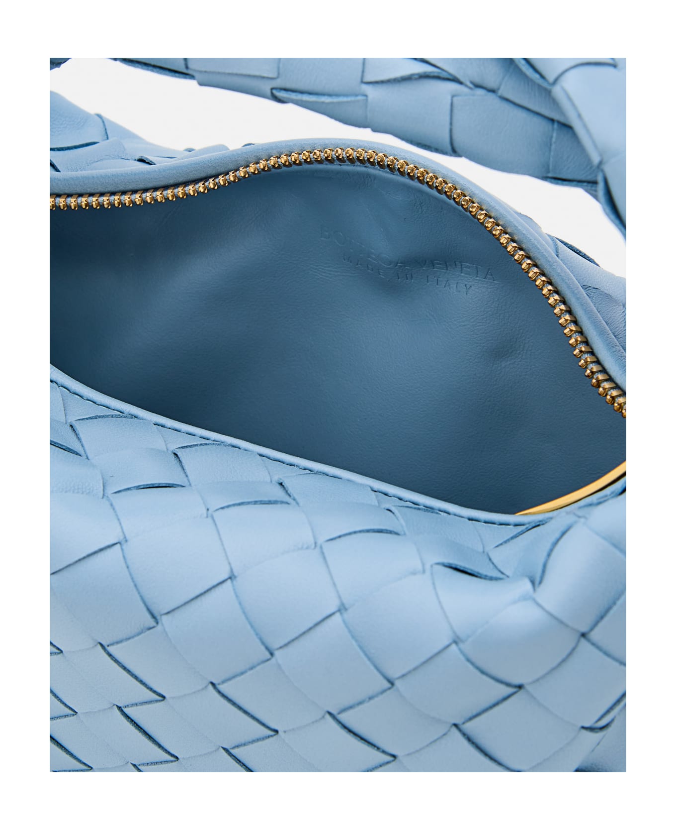 Bottega Veneta Mini Jodie Leather Handbag - Clear Blue